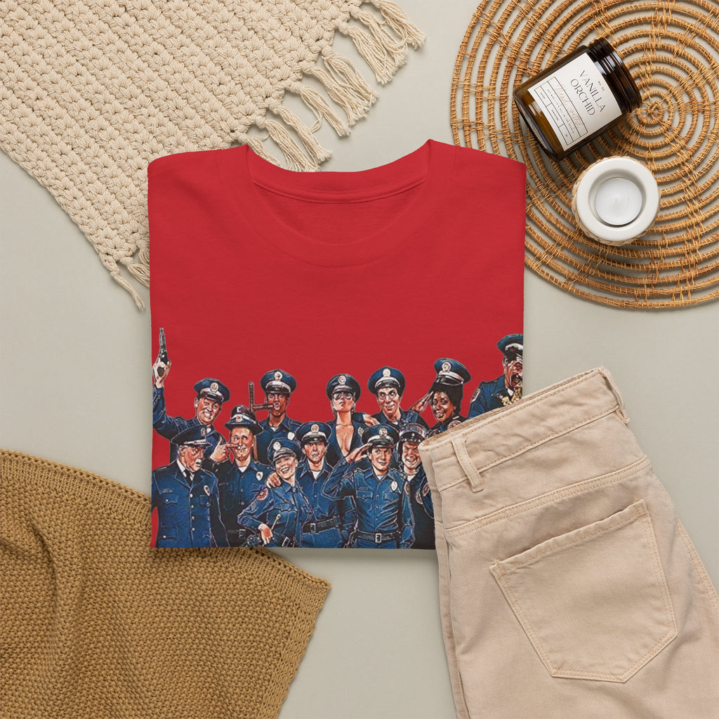 Police Academy Movie Inspired Cotton T‑Shirt — Retro Squad Photo Tee