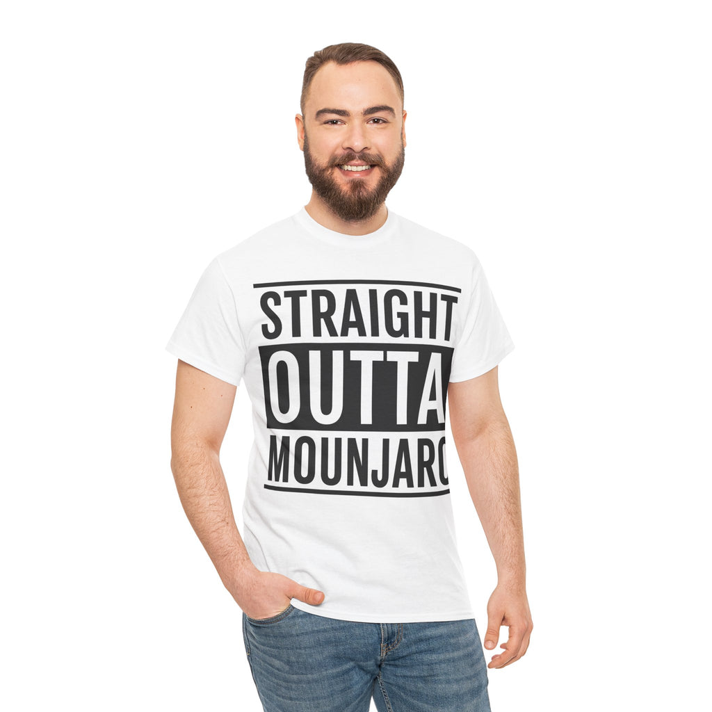 T-Shirt — "Straight Outta Mounjaro" Bold Typography Tee