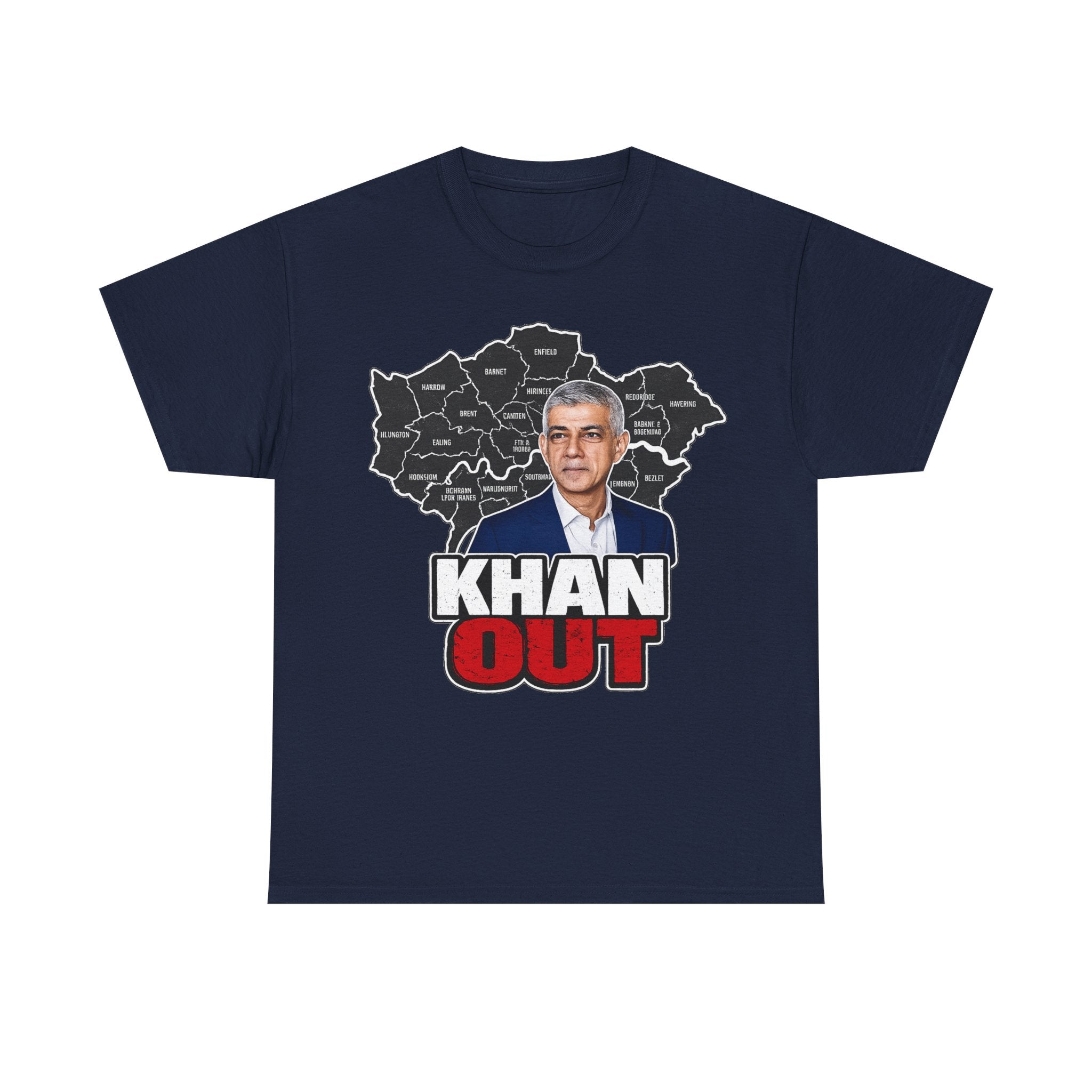 Sadiq Khan Out" Political Protest Tee with Sadiq Khan Graphic T-Shirt