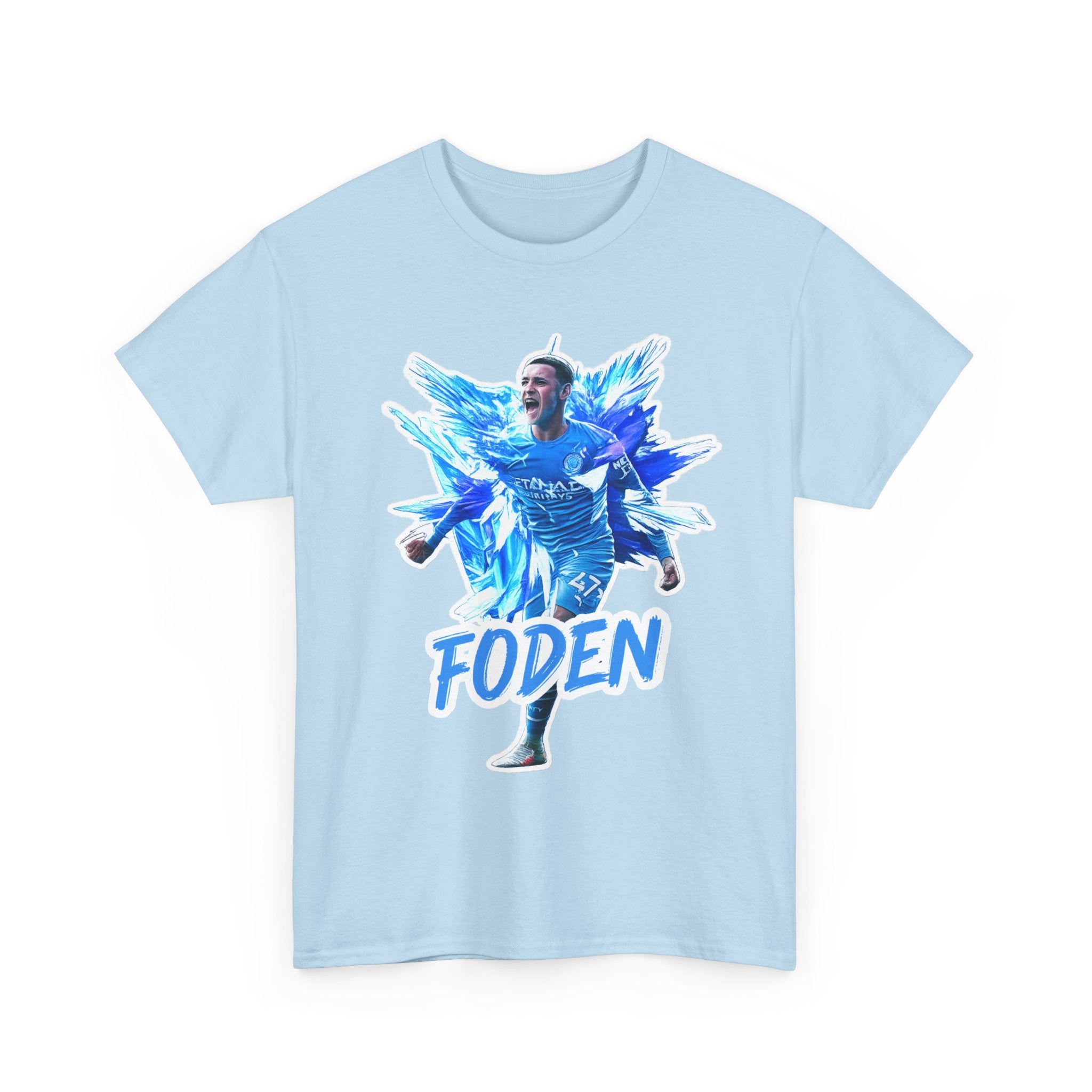 Phil Foden Manchester City Soccer T‑Shirt — Blue Graphic Football Fan Tee