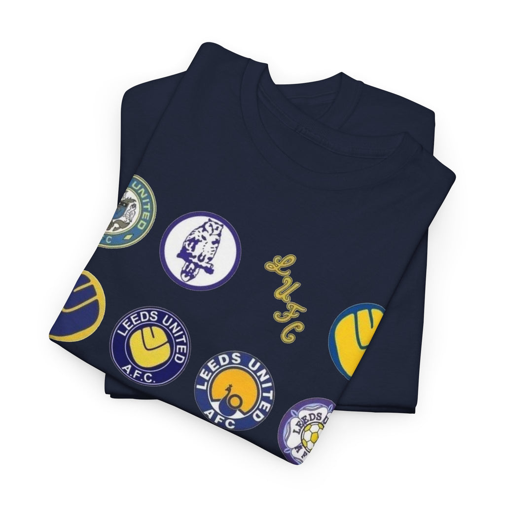 Leeds United Retro Crest Cotton T-Shirt — Vintage Football Club Emblem Tee