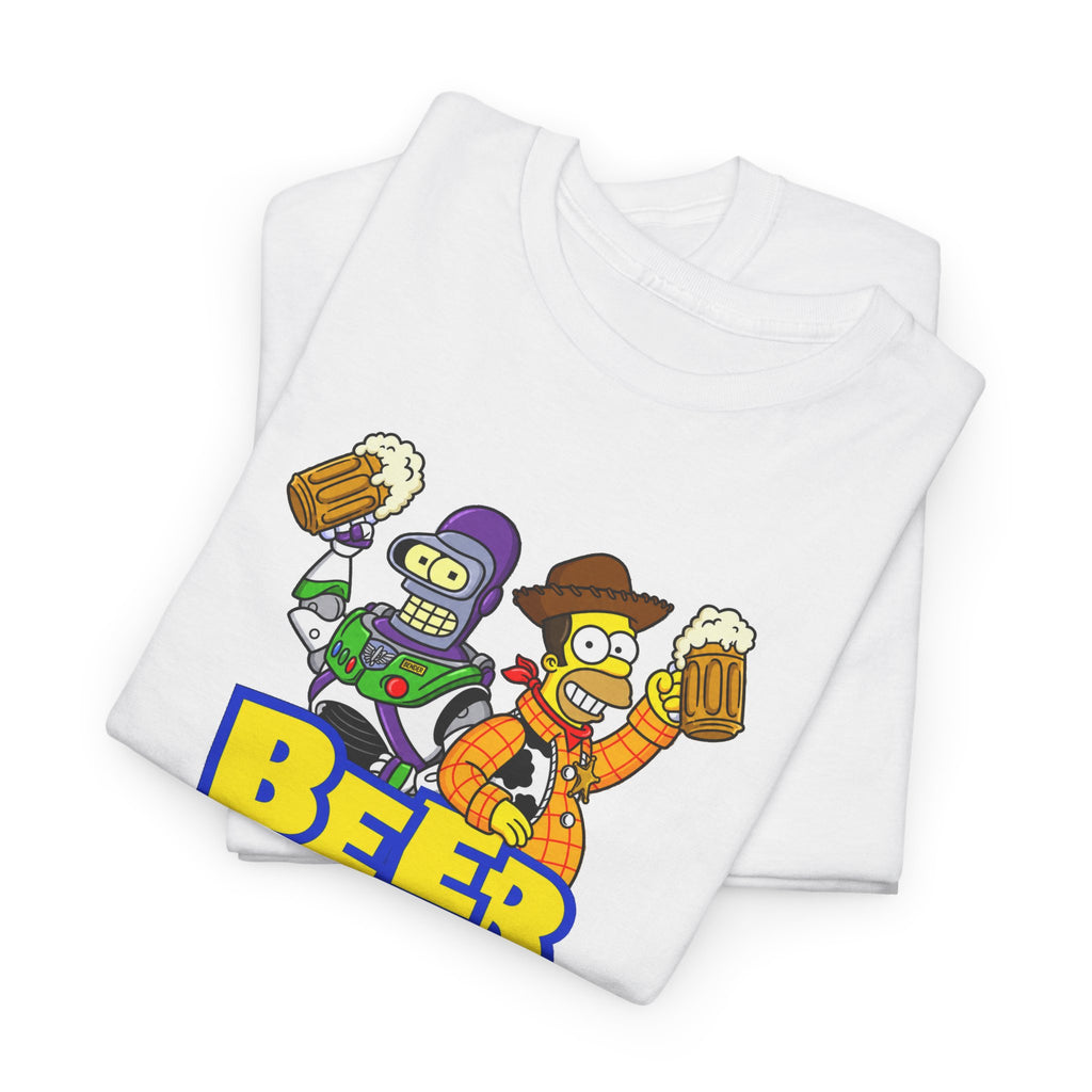 Beer Story T-Shirt — Funny Cartoon Beer Buddies Graphic Tee