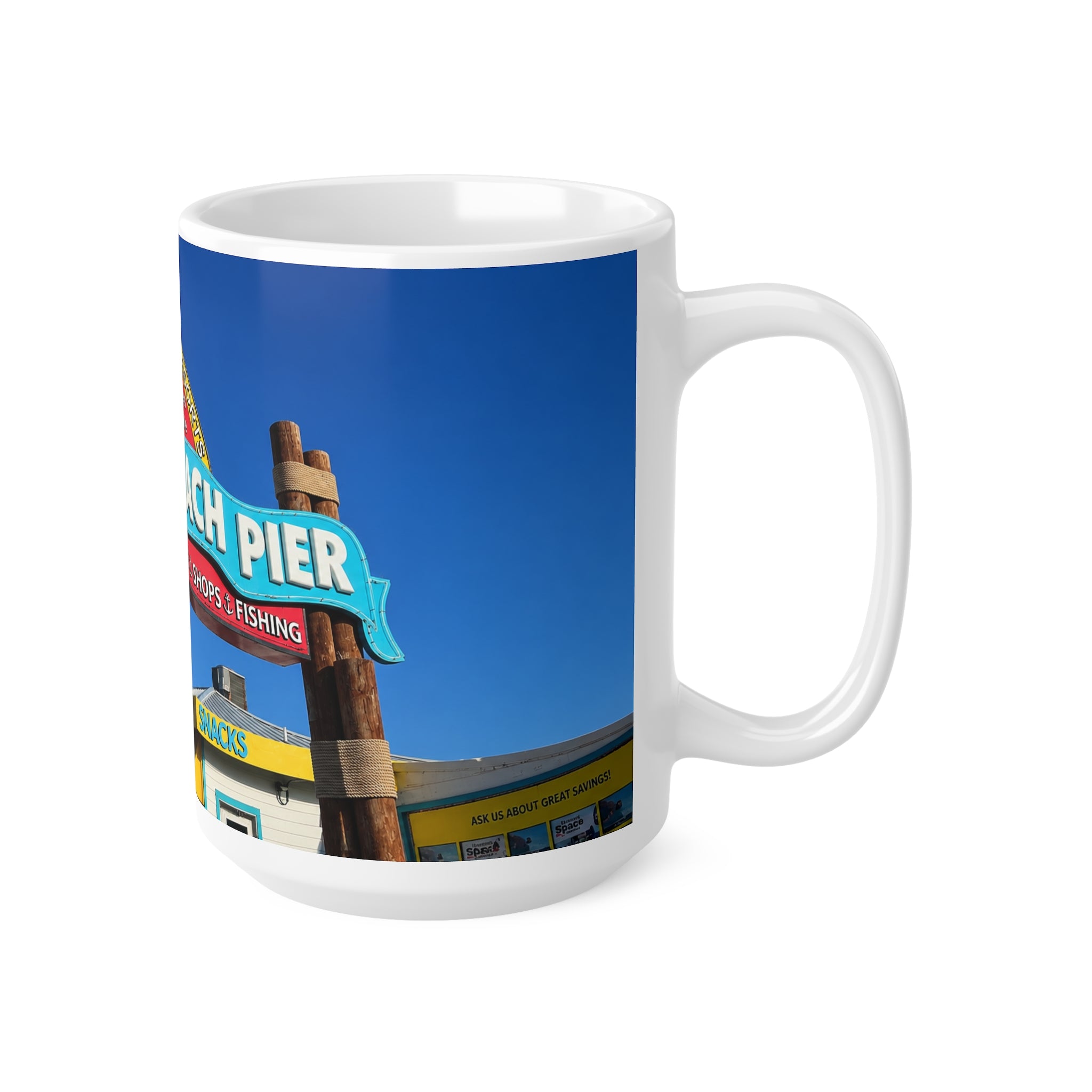 Cocoa Beach Pier Ceramic Coffee Mug — 11oz & 15oz Souvenir Beach Mug