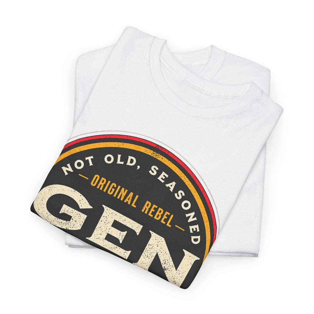 Gen X Tee - 'Not Old, Seasoned' Vintage Rebel Graphic T-Shirt (1965-1980)