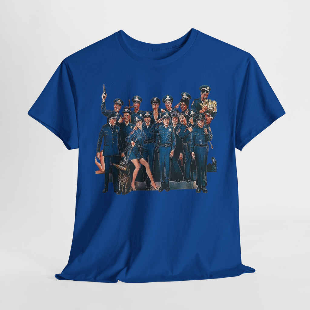 Police Academy Movie Inspired Cotton T‑Shirt — Retro Squad Photo Tee