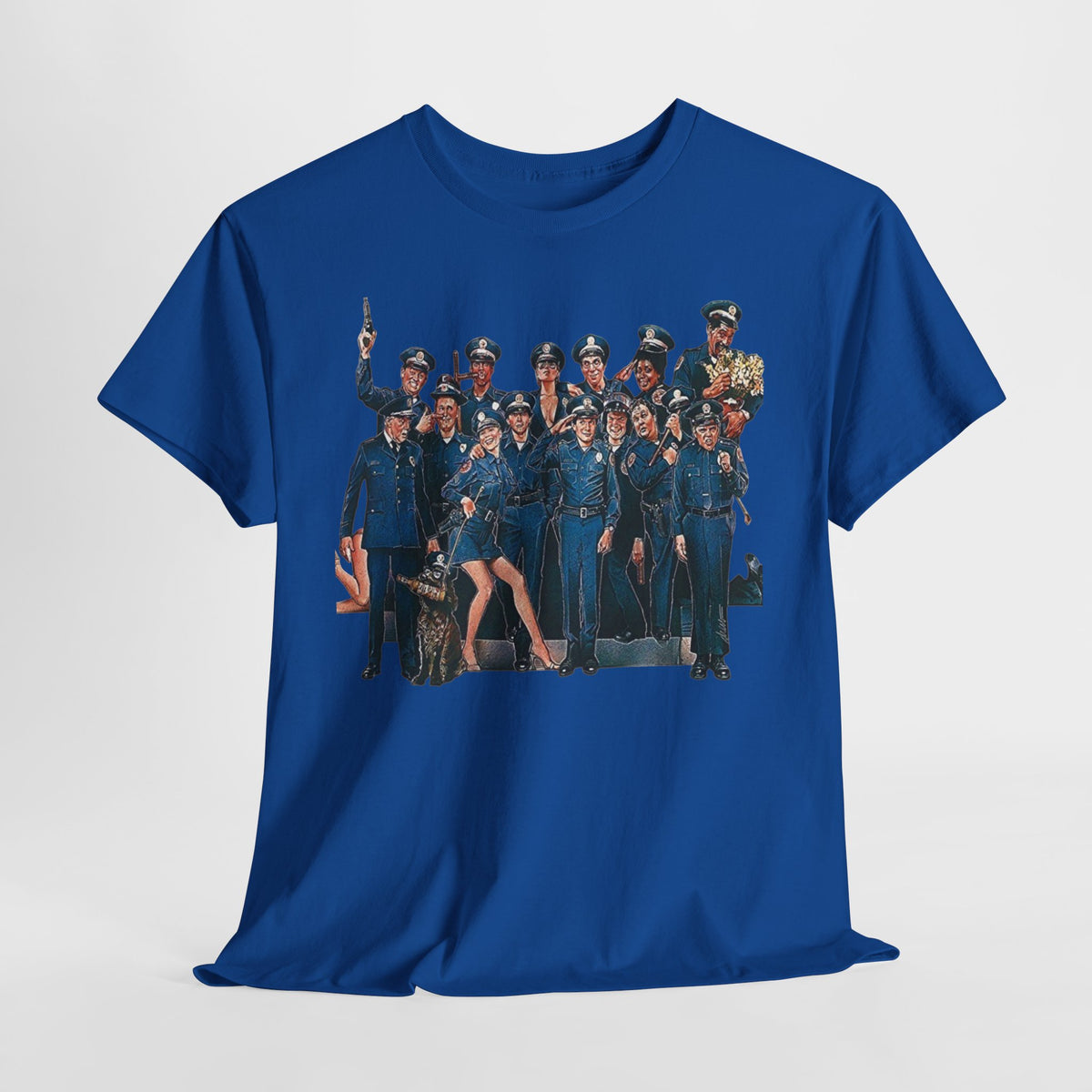 Police Academy Movie Inspired Cotton T‑Shirt — Retro Squad Photo Tee