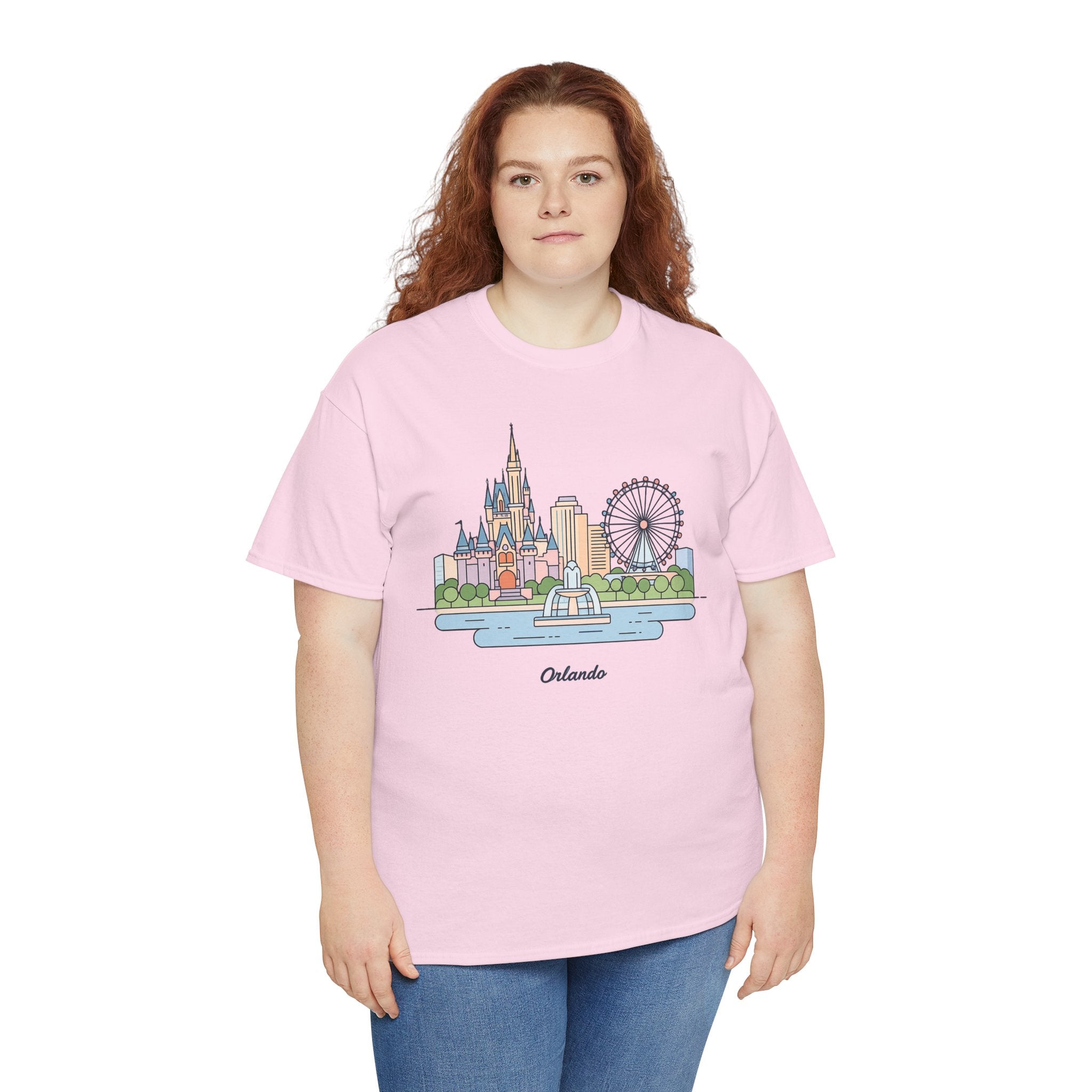 Orlando Skyline T-Shirt — Cute Cityscape Graphic Tee with 'Orlando' Text