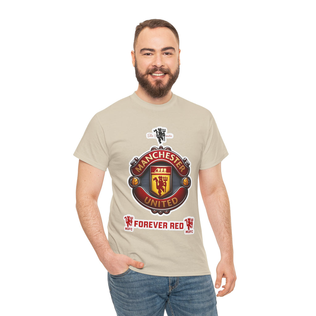 Manchester United Inspired Football Crest Tee — "Forever Red" Supporter Shirt
