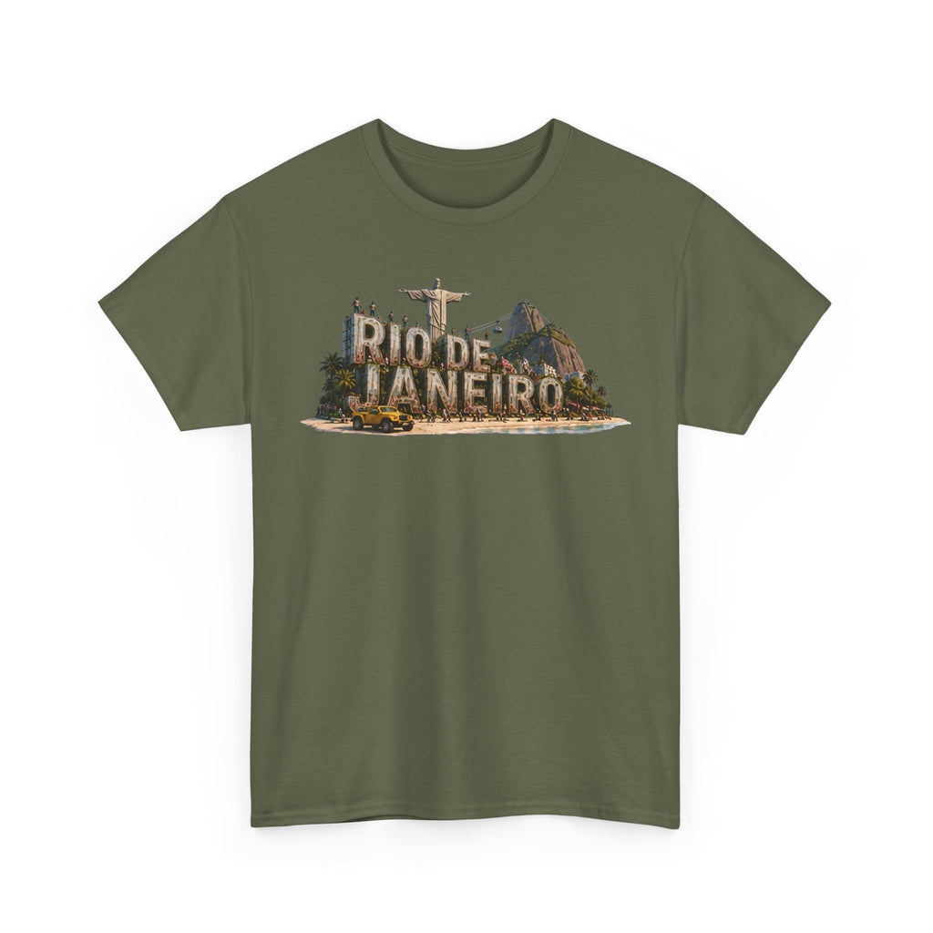 Rio de Janeiro Scenic T‑Shirt — Vintage Travel Tee with Christ the Redeemer Design