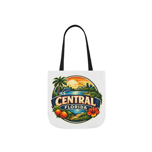 Central Florida Canvas Tote Bag — Vintage Sunset Palm Beach Market Tote