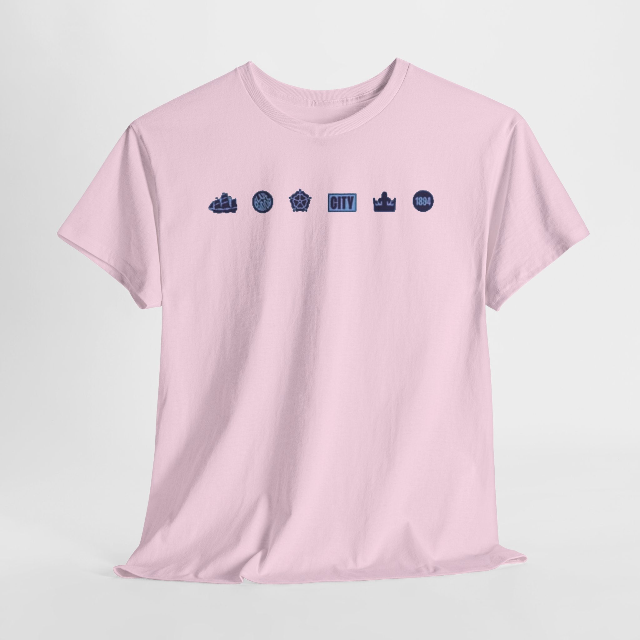 Manchester City Minimal City Icons Tee — Navy Skyline Icons Chest Print
