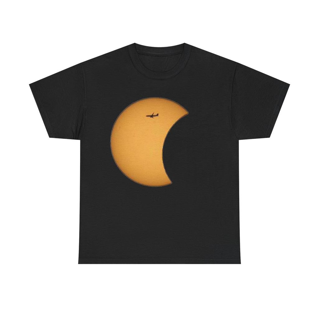 Solar Eclipse 2026 Moon Tee with Airplane Silhouette T-Shirt
