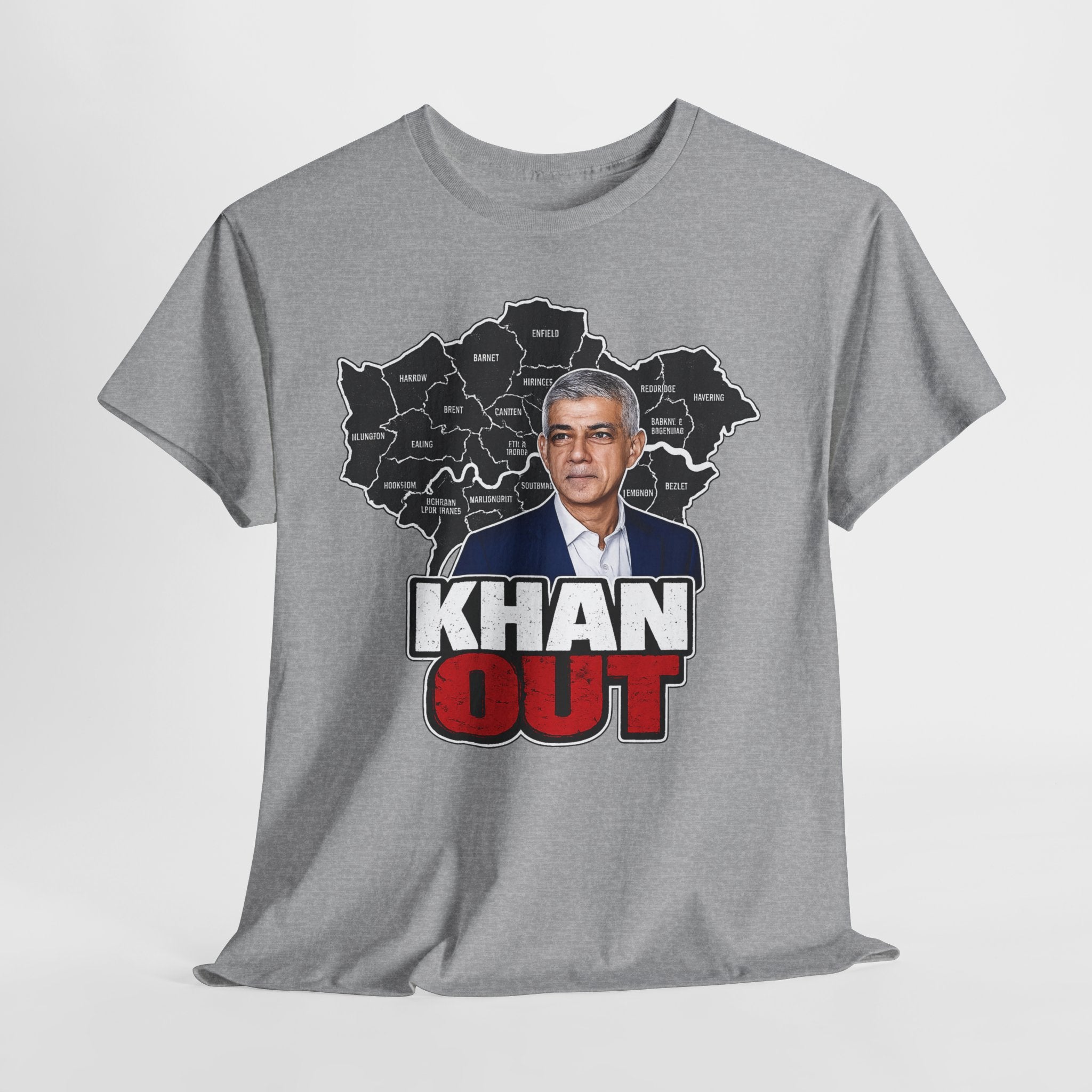Sadiq Khan Out" Political Protest Tee with Sadiq Khan Graphic T-Shirt