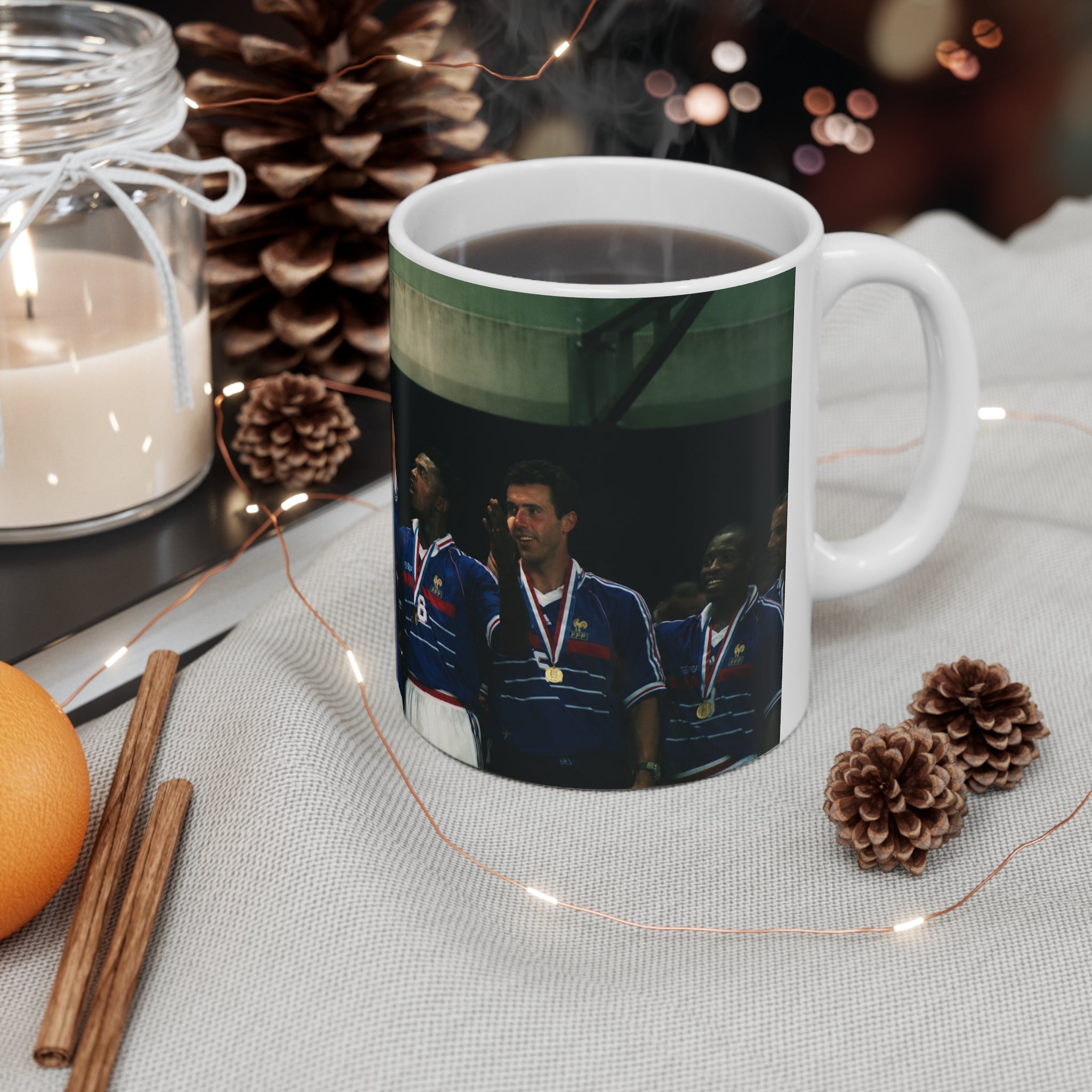 France World Cup Winners Mug — Vintage Soccer World Cup Winners Photo Ceramic Coffee Cup (11oz, 15oz)
