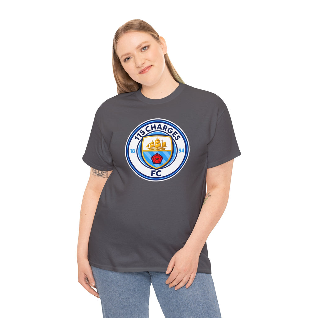 115 Charges FC Crest Cotton Tee — Vintage Blue Club Logo T-Shirt