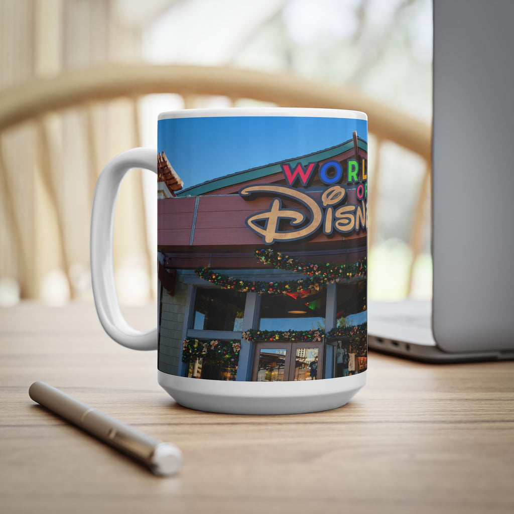 World of Disney Store Sign Ceramic Mug — Theme Park Souvenir Coffee Cup (11oz & 15oz)