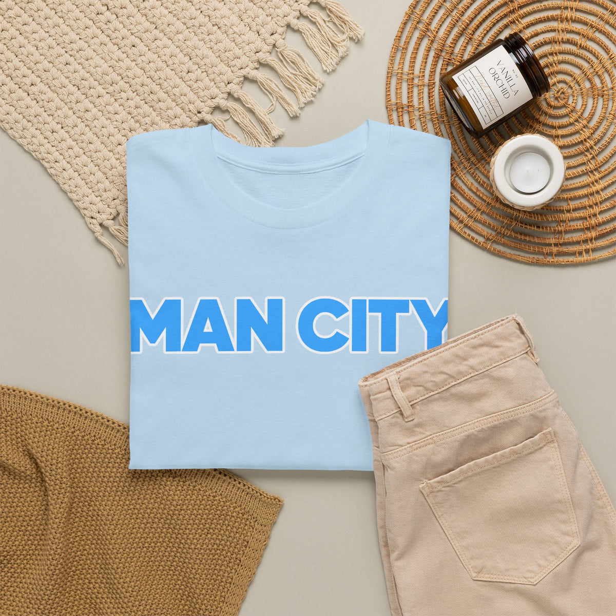 Man City Cotton T‑Shirt — Minimal Football Fan Tee
