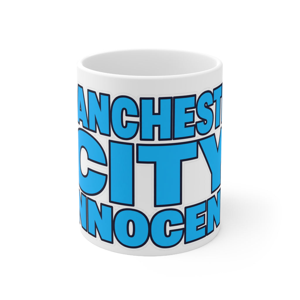 Manchester City Innocent Coffee Mug — Bold Blue Typography 11oz/15oz