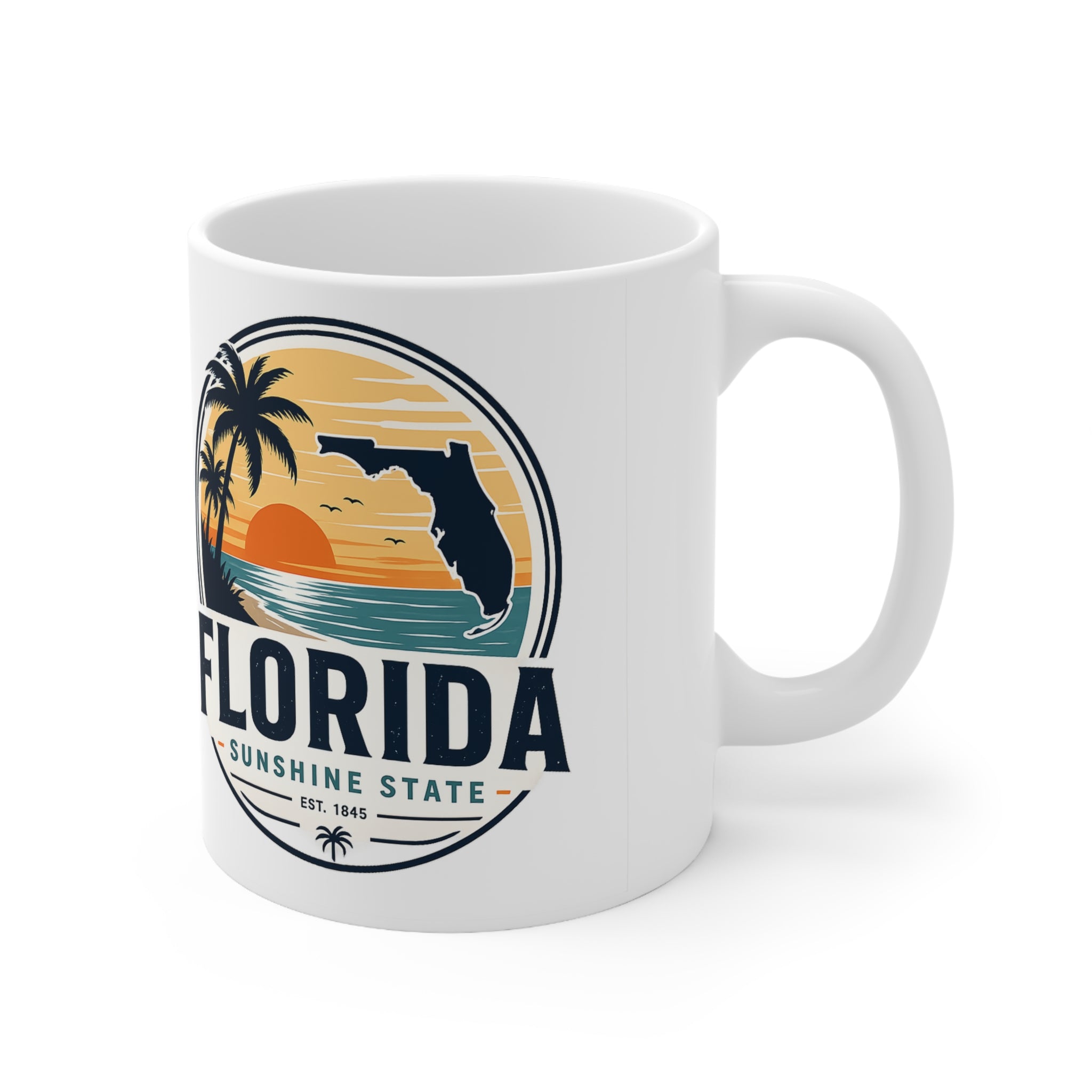 Florida Sunshine State Sunset Mug — Ceramic Coffee Cup (11oz & 15oz)
