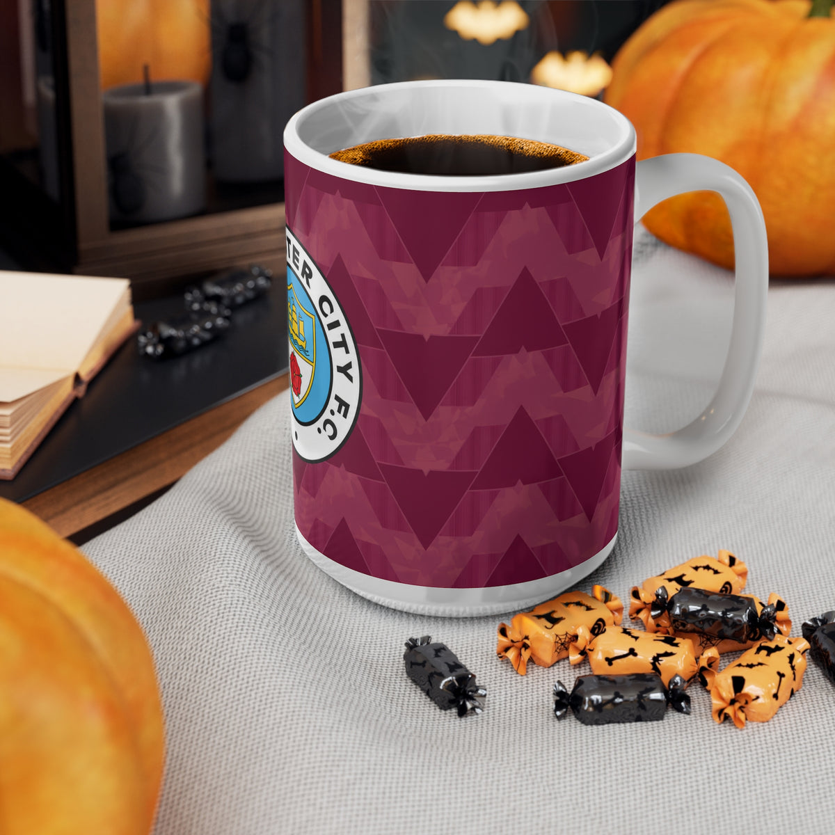 Manchester City Retro Kit / Badge Ceramic Coffee Mug — 11oz & 15oz Fan Gift