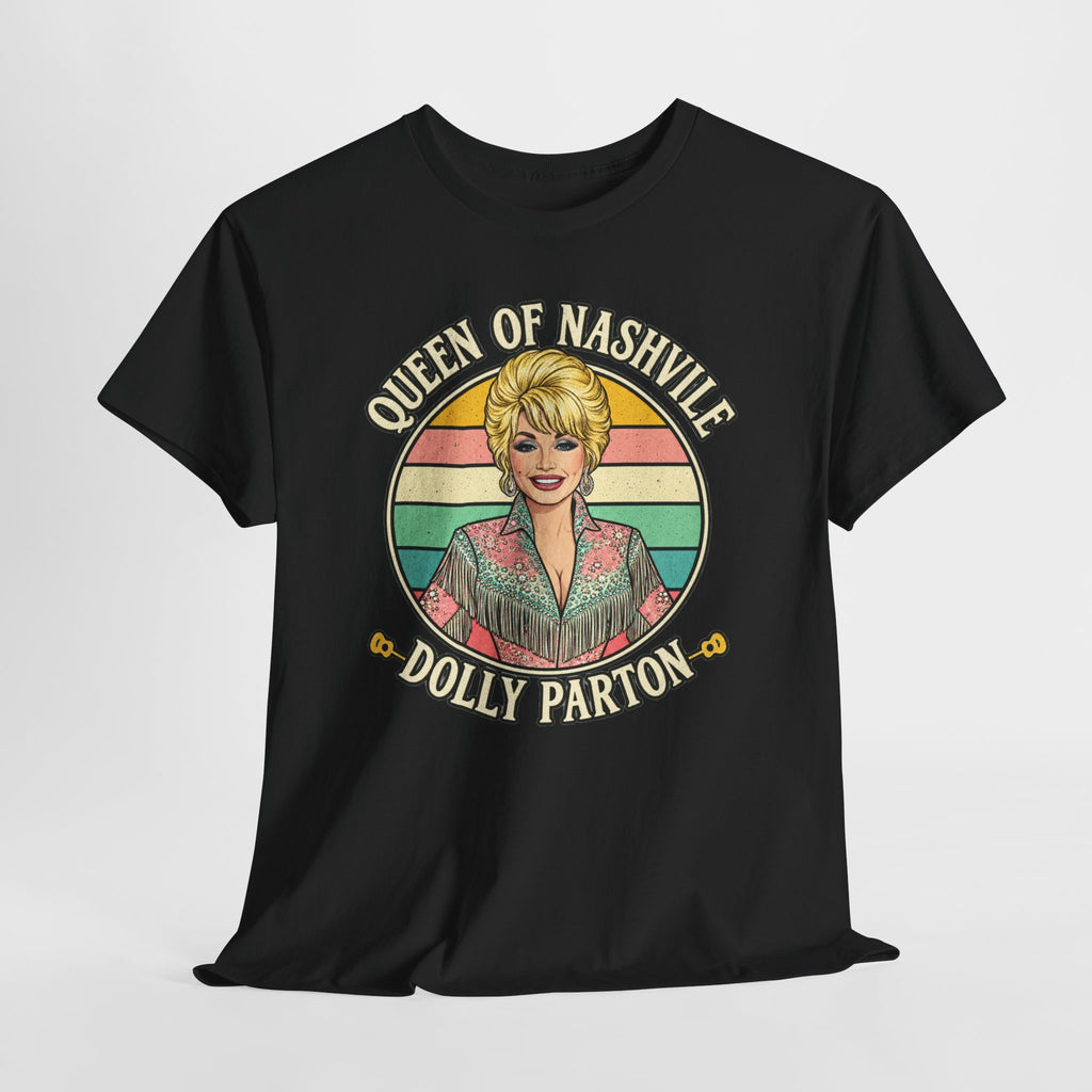 Queen of Nashville Graphic Tee — Dolly Parton Retro Portrait Shirt