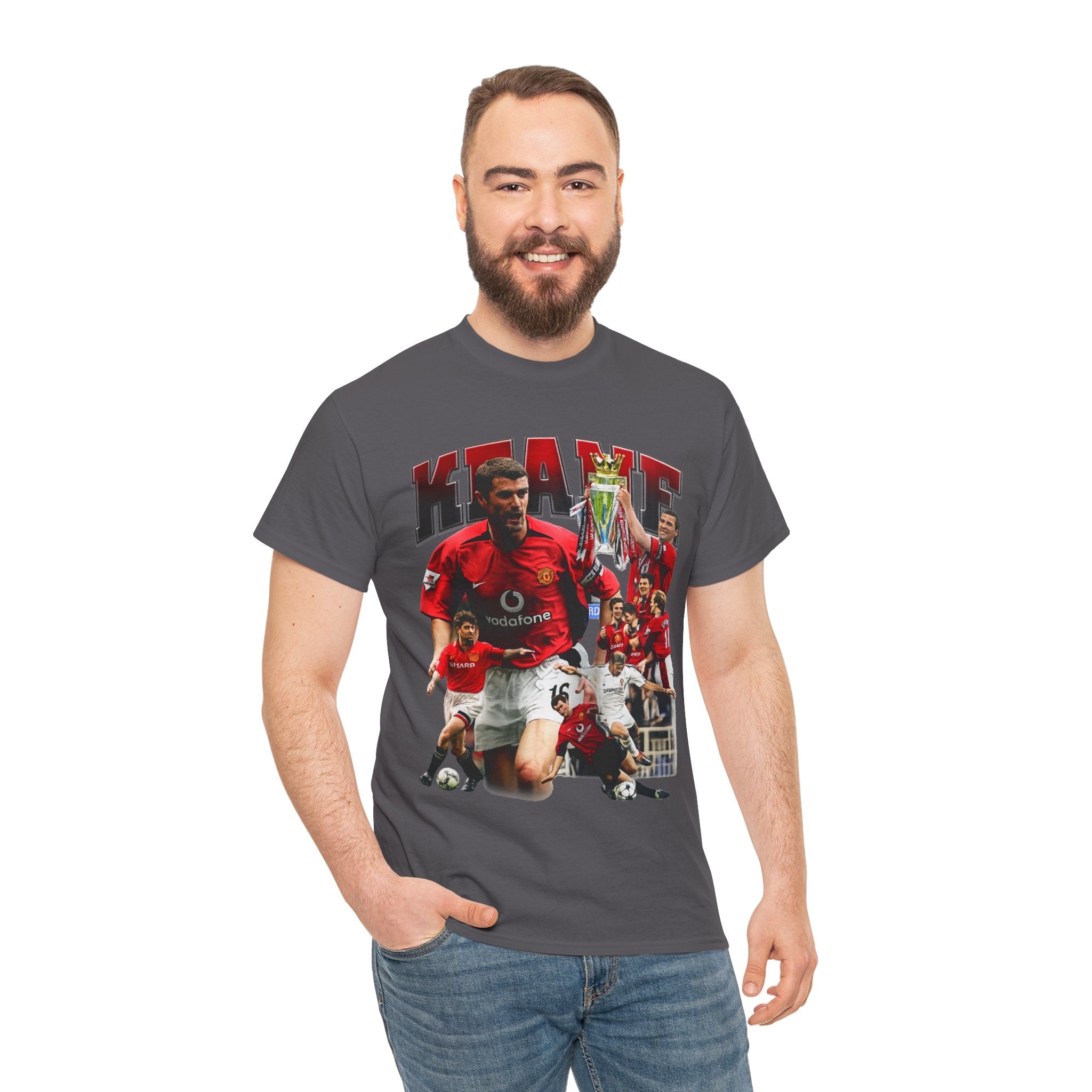 Roy Keane Football Legens Collage Tee — Retro Man United Tribute Shirt