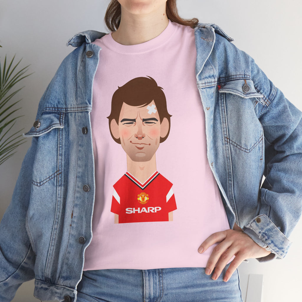 Bryan Robson Manchester United Legend Portrait Cotton T-Shirt