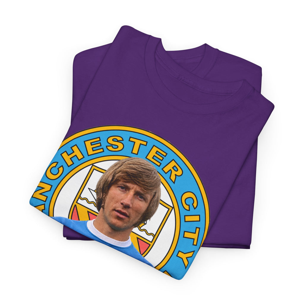 Colin Bell Manchester City Legend Cotton Tee — Retro Player Graphic