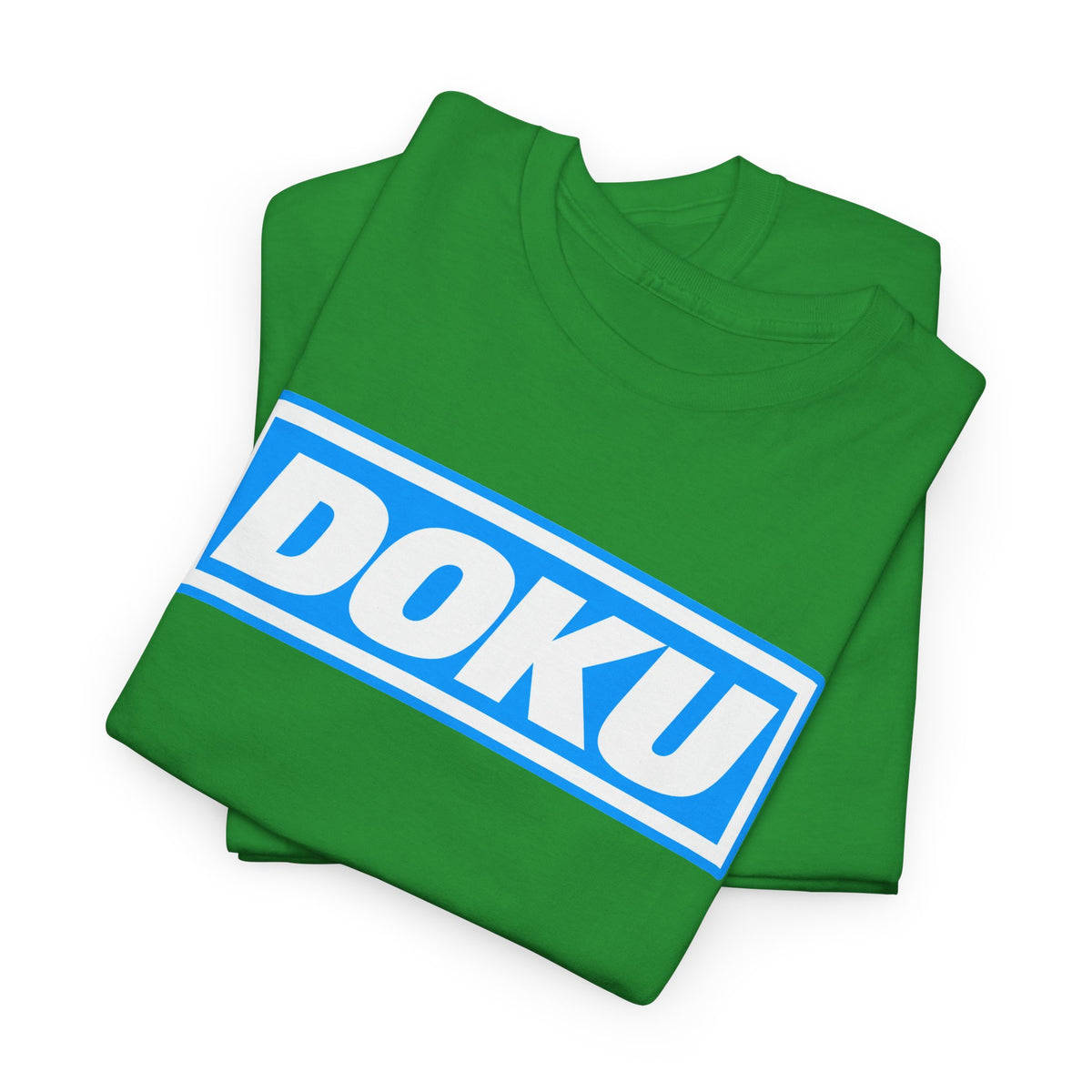 Doku Manchester City Player Logo Cotton Tee — Minimal Blue Box Graphic T-Shirt