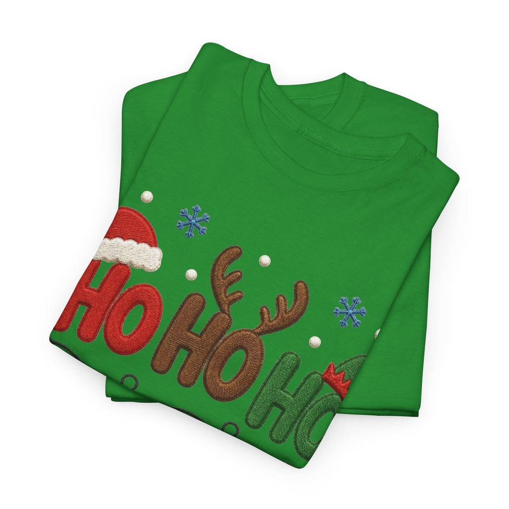 Christmas Ho Ho Ho Tee — Festive Santa, Reindeer & Lights Holiday T-Shirt