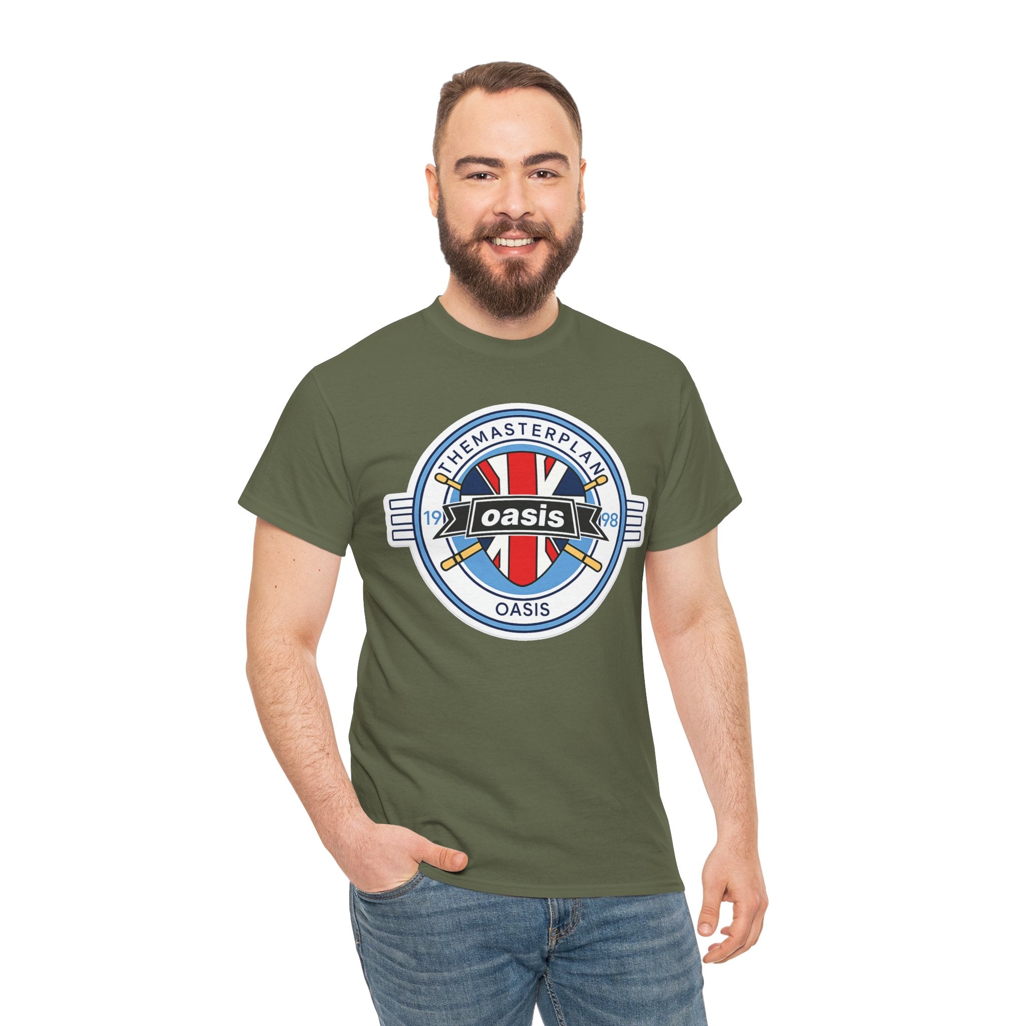 Oasis Union Jack Band Tee – Retro Rock Logo T-Shirt