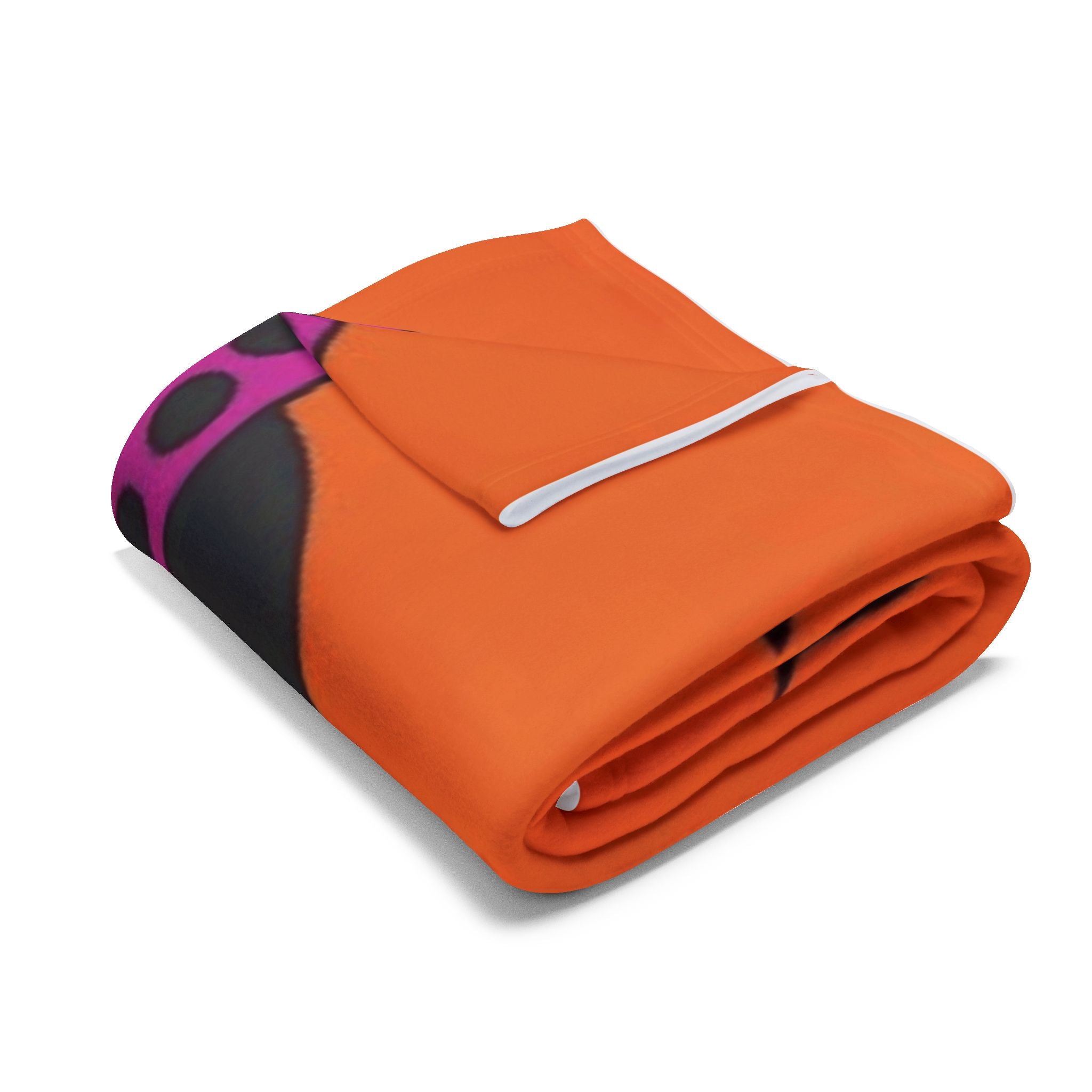 Halloween Minnie Mouse Fleece Blanket – "Happy Halloween" Orange Cozy Throw