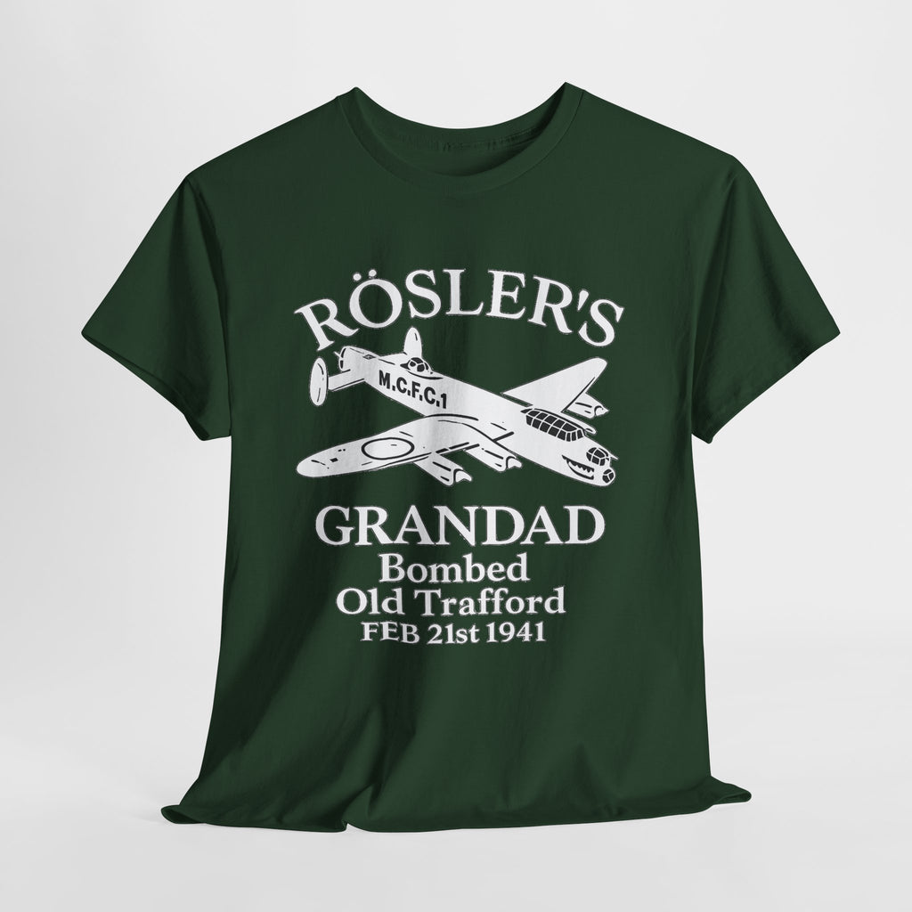 Rösler's Grandad Bombed Old Trafford Tee — WWII Tribute Military Plane Shirt (Feb 21, 1941)