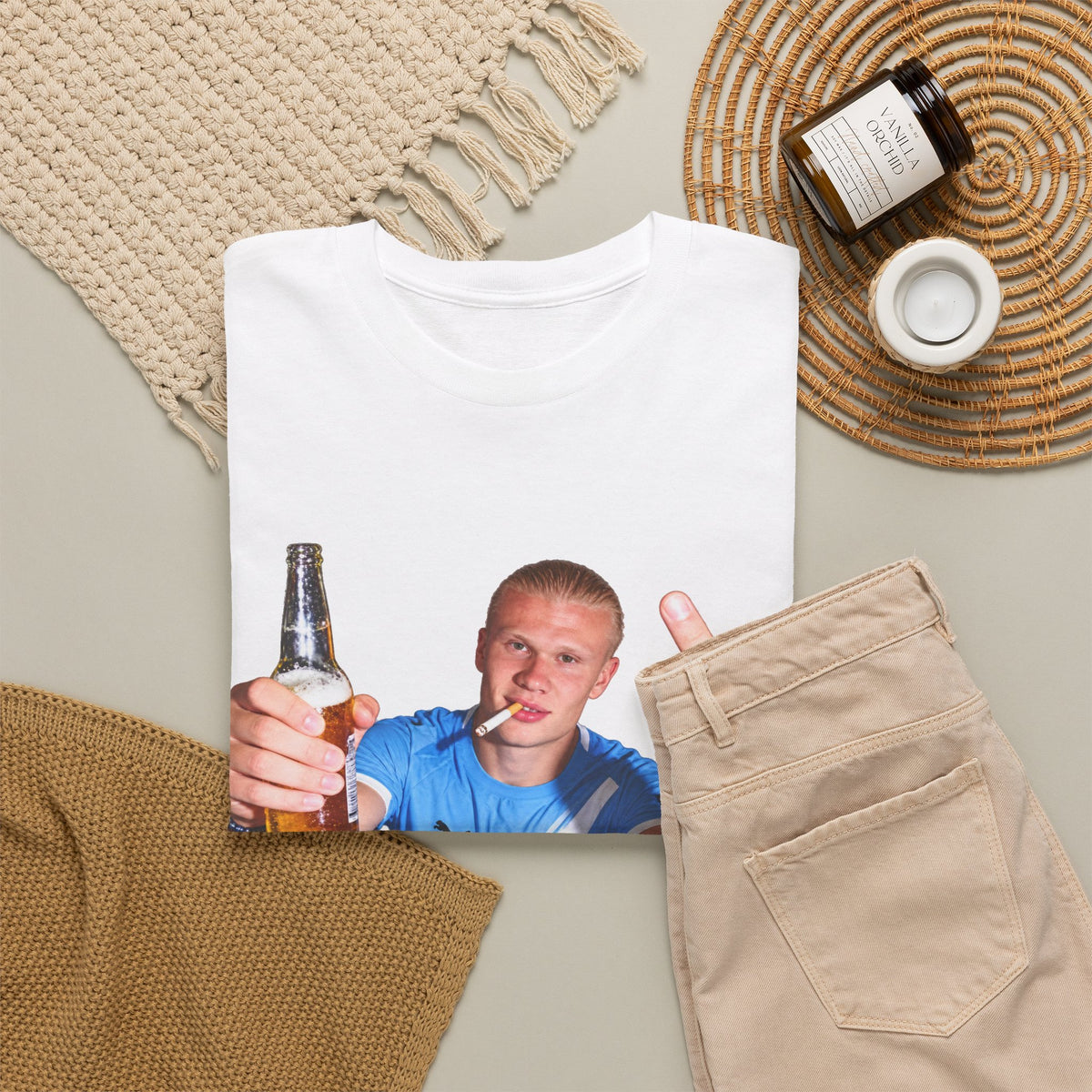 Erling Haaland on the p*** Unisex Heavy Cotton Tee