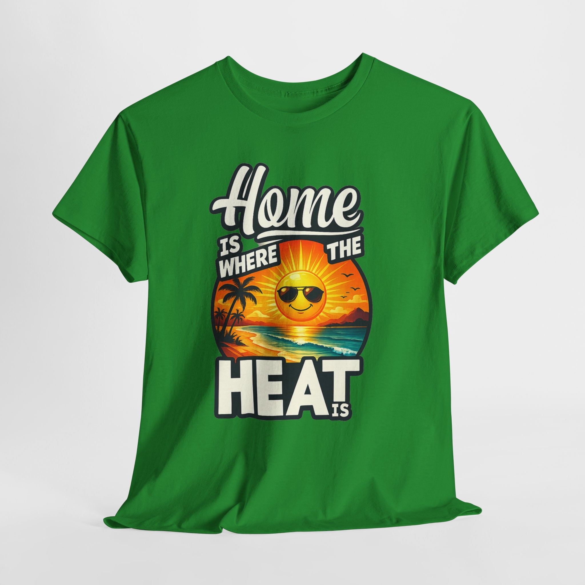 Home Is Where The Heat Is T-Shirt — Retro Beach Sunset Tee