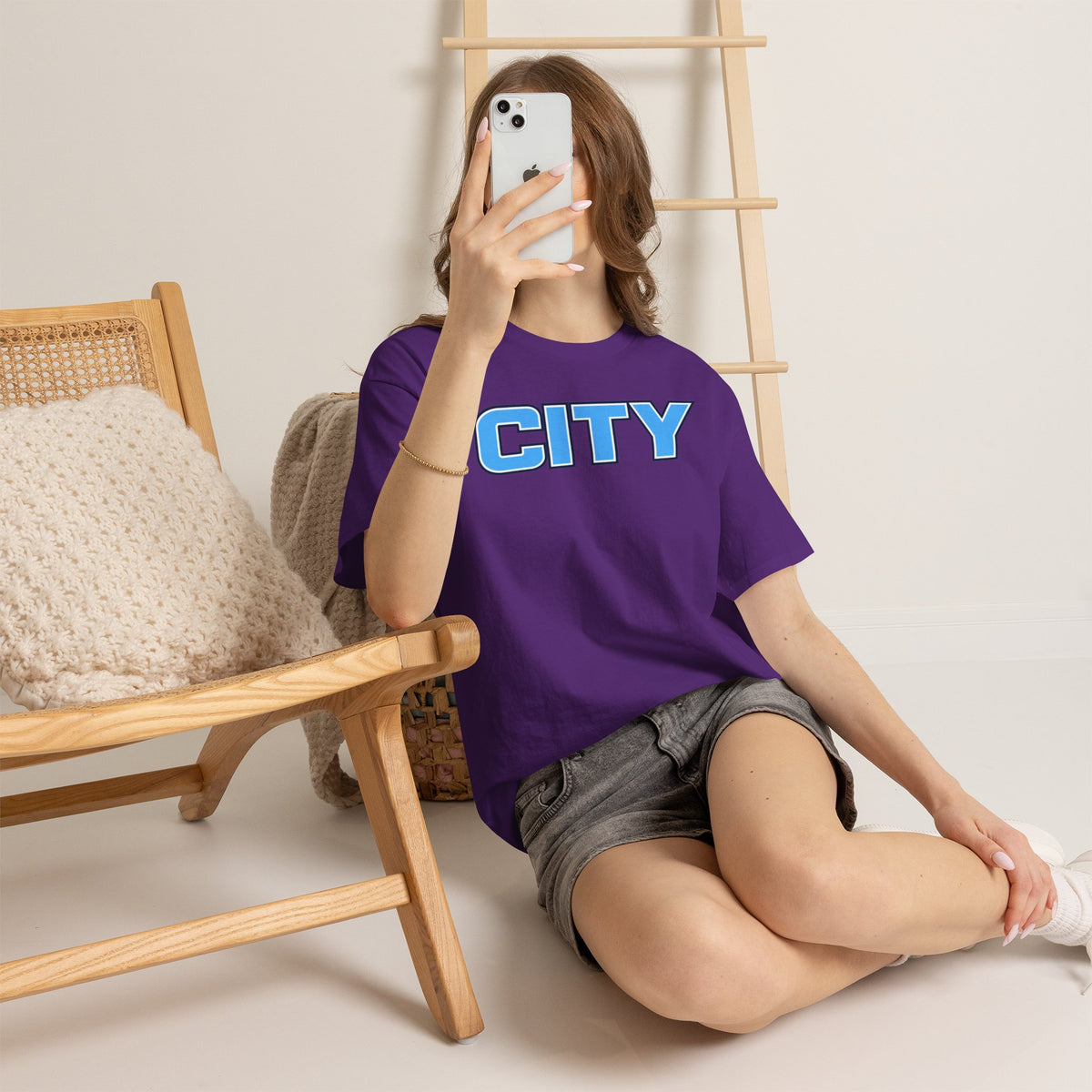 CITY Graphic Tee — Retro Man City Inspired Blue Block Letter T-Shirt