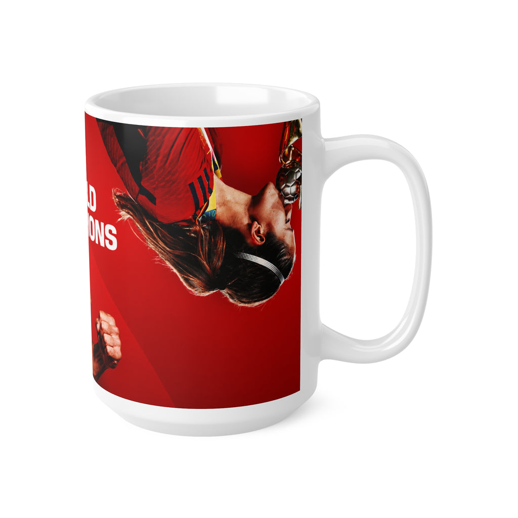 Spain Double World Champions Soccer Mug — Spain Football 11oz/15oz Ceramic Coffee Cup