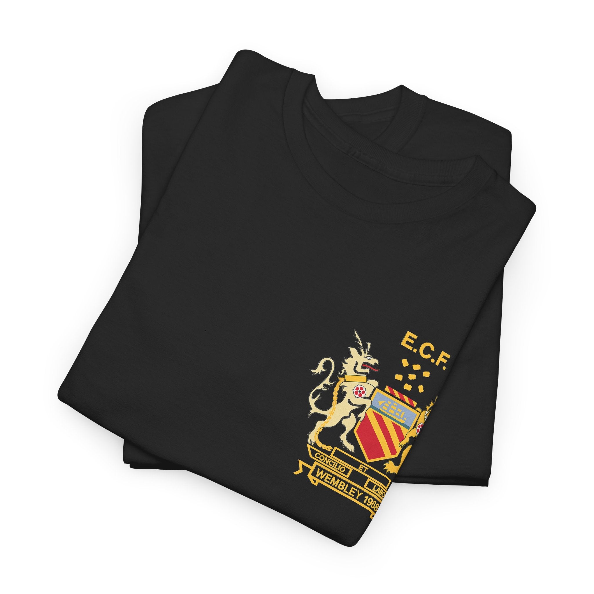 Manchester United Wembley 1968 Heraldic Crest Tee — Vintage Coat of Arms Chest Print