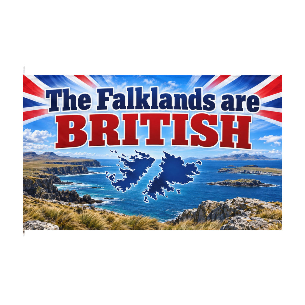 The Falklands Are British Flag - Double-Sided Patriotic Outdoor Banner
