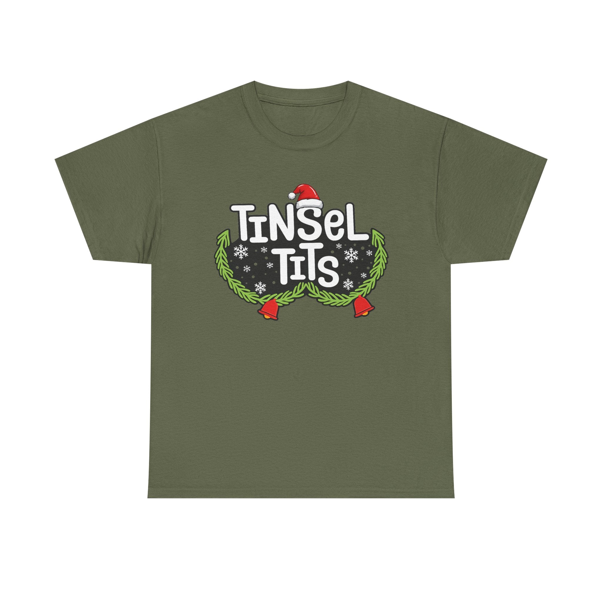 T-Shirt — "Tinsel Tits" Funny Christmas Wreath Holiday Tee