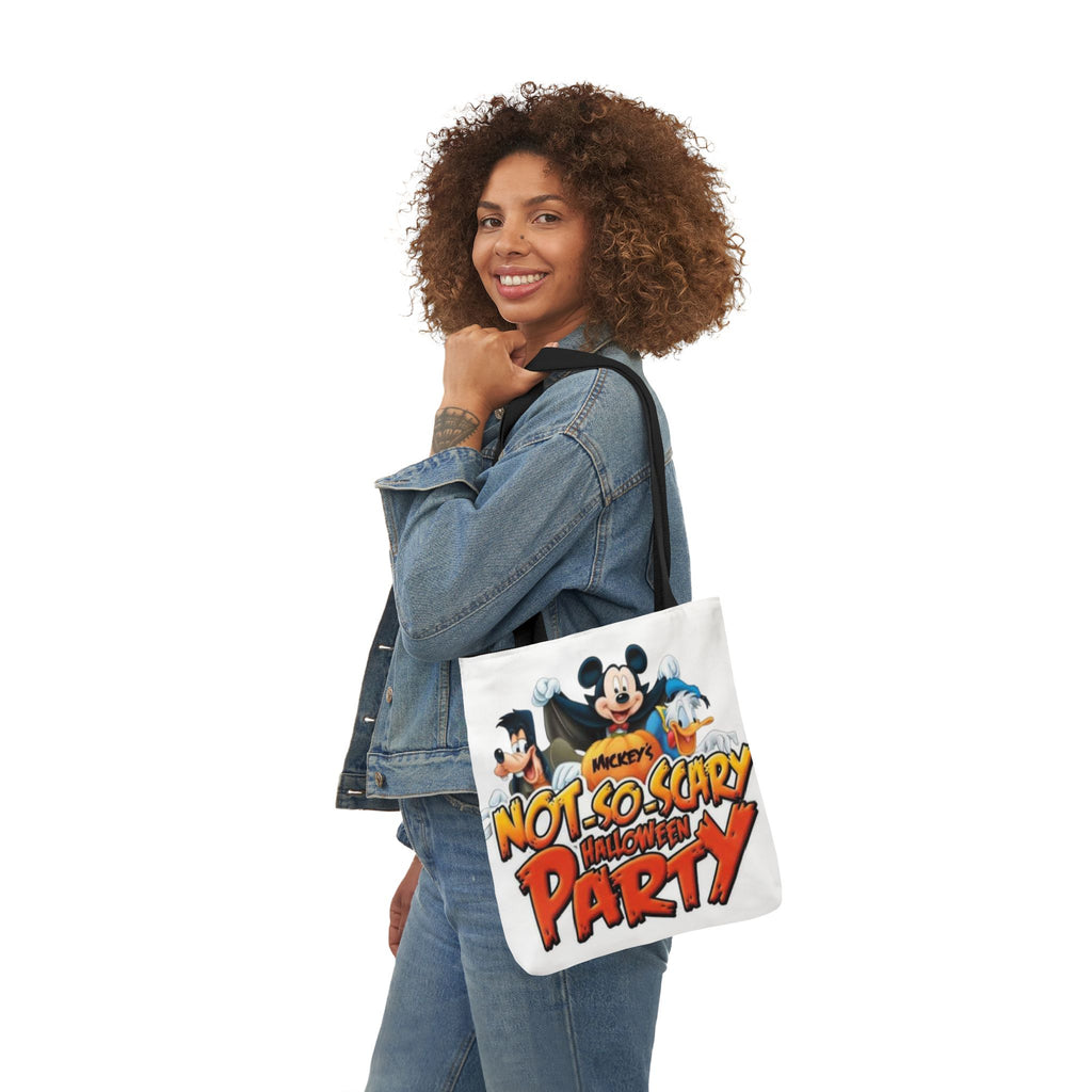 Halloween Party Canvas Tote Bag — "Not-So-Scary Halloween Party" Graphic