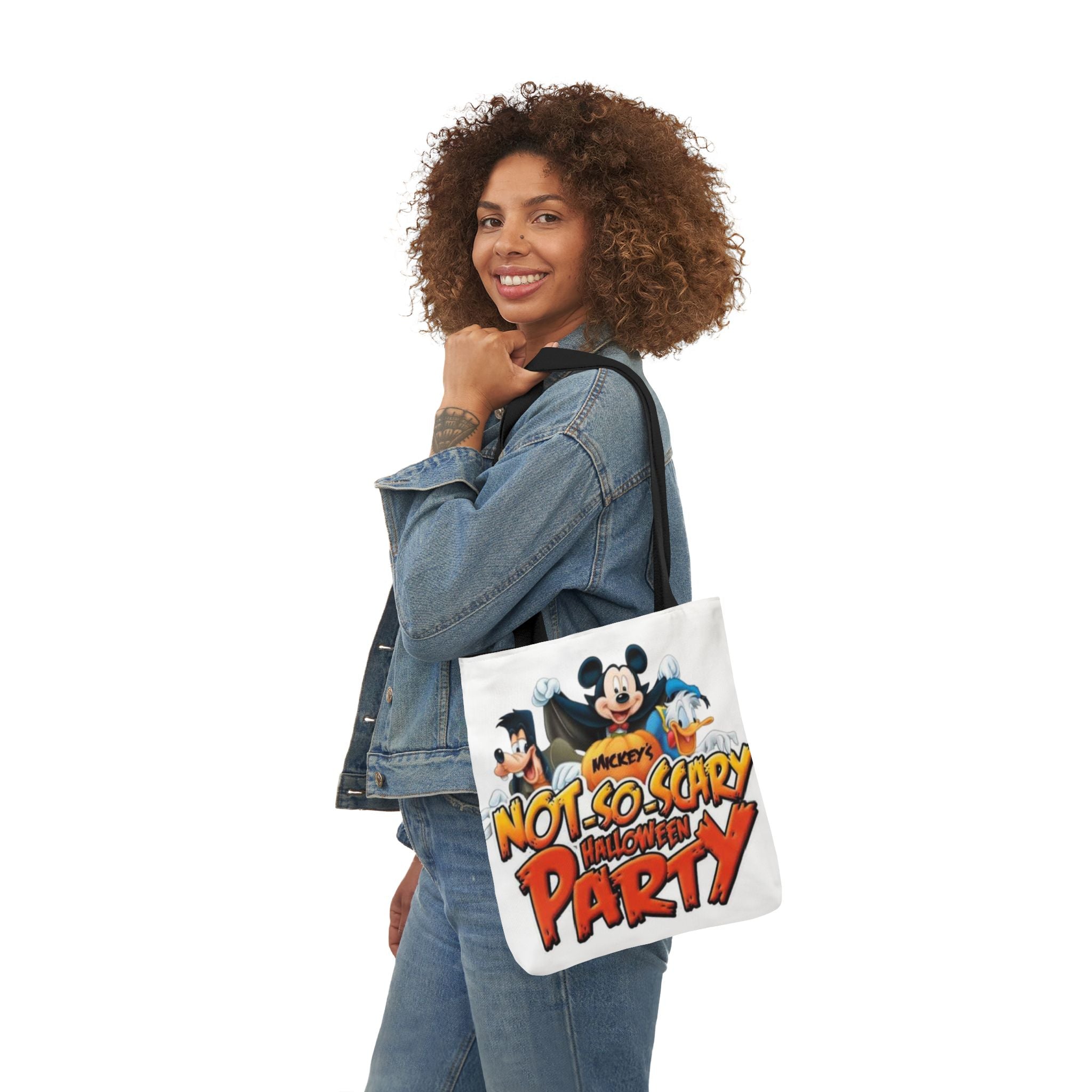Halloween Party Canvas Tote Bag — "Not-So-Scary Halloween Party" Graphic