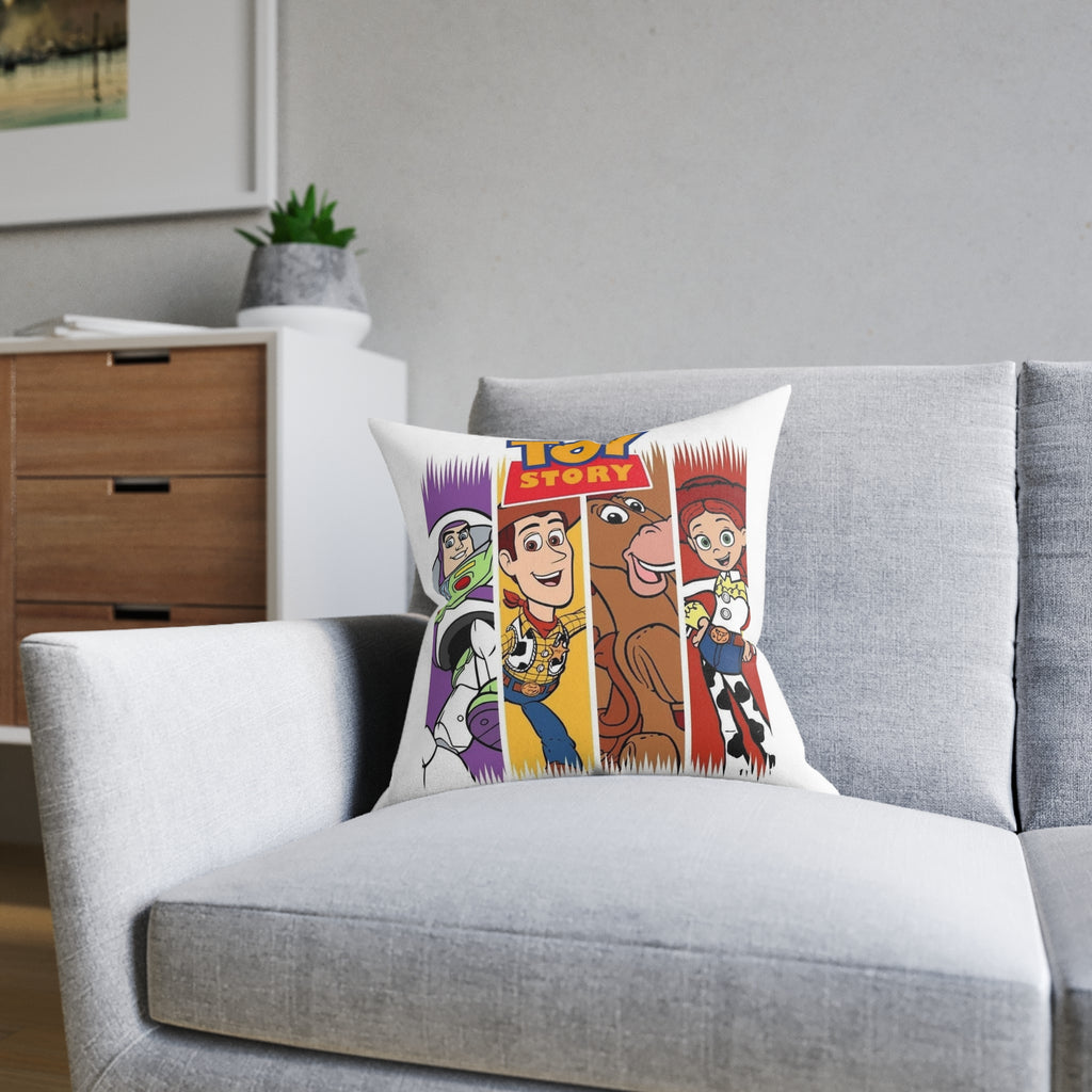 Toy Story Characters Square Pillow - Buzz, Woody, Bullseye & Jessie Decorative Throw Cushion