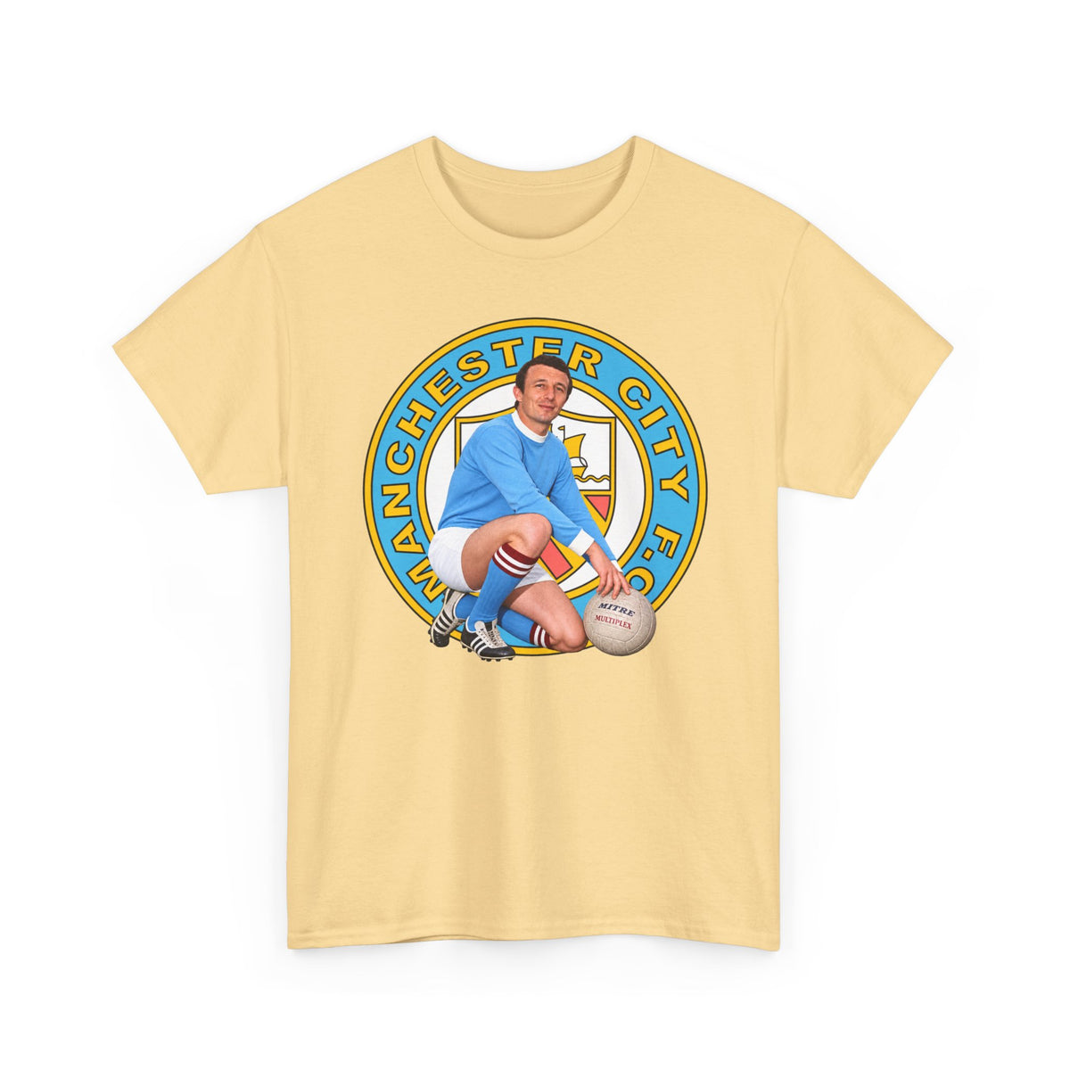 Mike Summerbee Manchester City Legend Retro Player Soccer T-Shirt