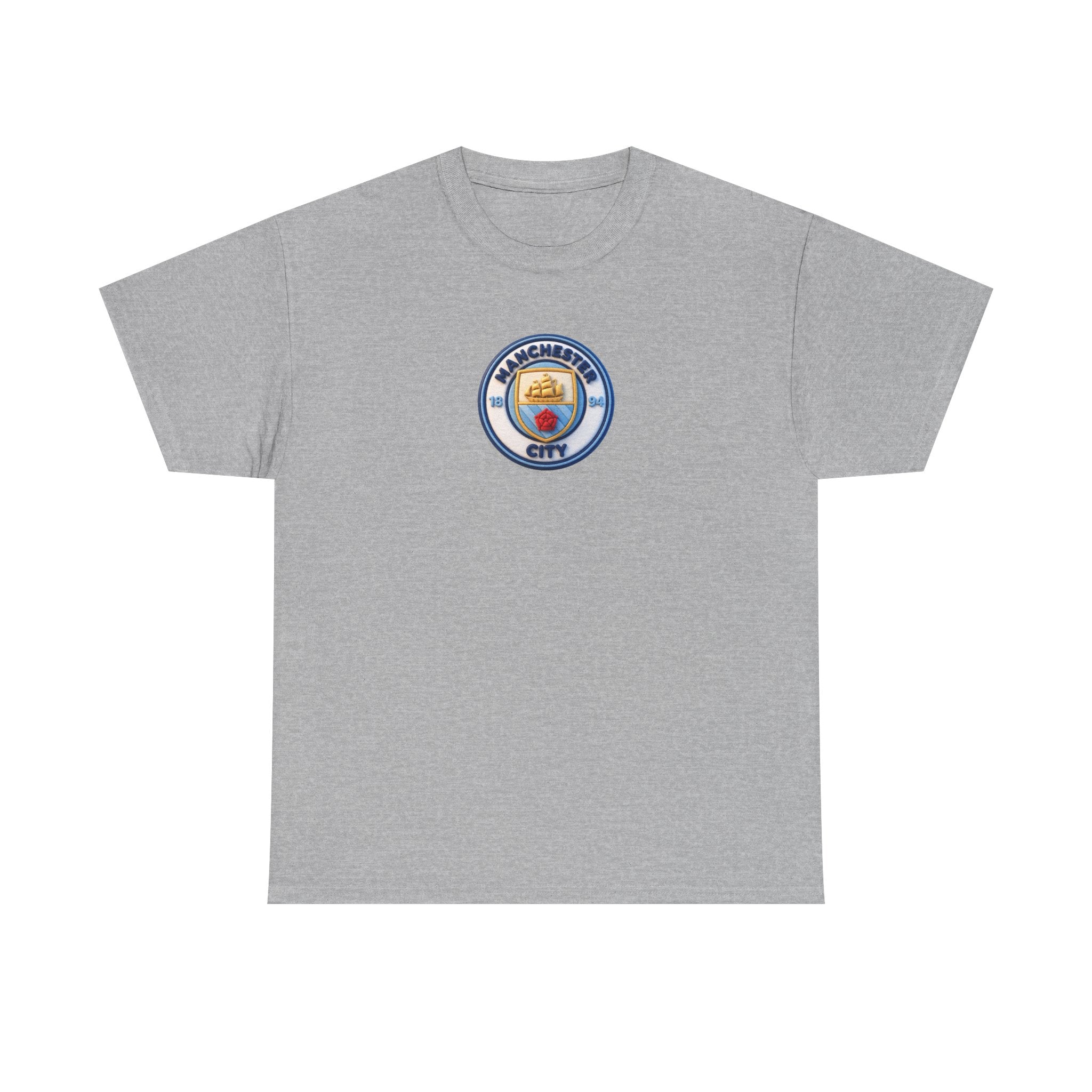 Manchester City Crest Unofficial 3D T-Shirt — Minimal Soccer Logo Tee