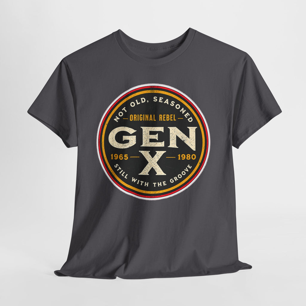 Gen X Tee - 'Not Old, Seasoned' Vintage Rebel Graphic T-Shirt (1965-1980)