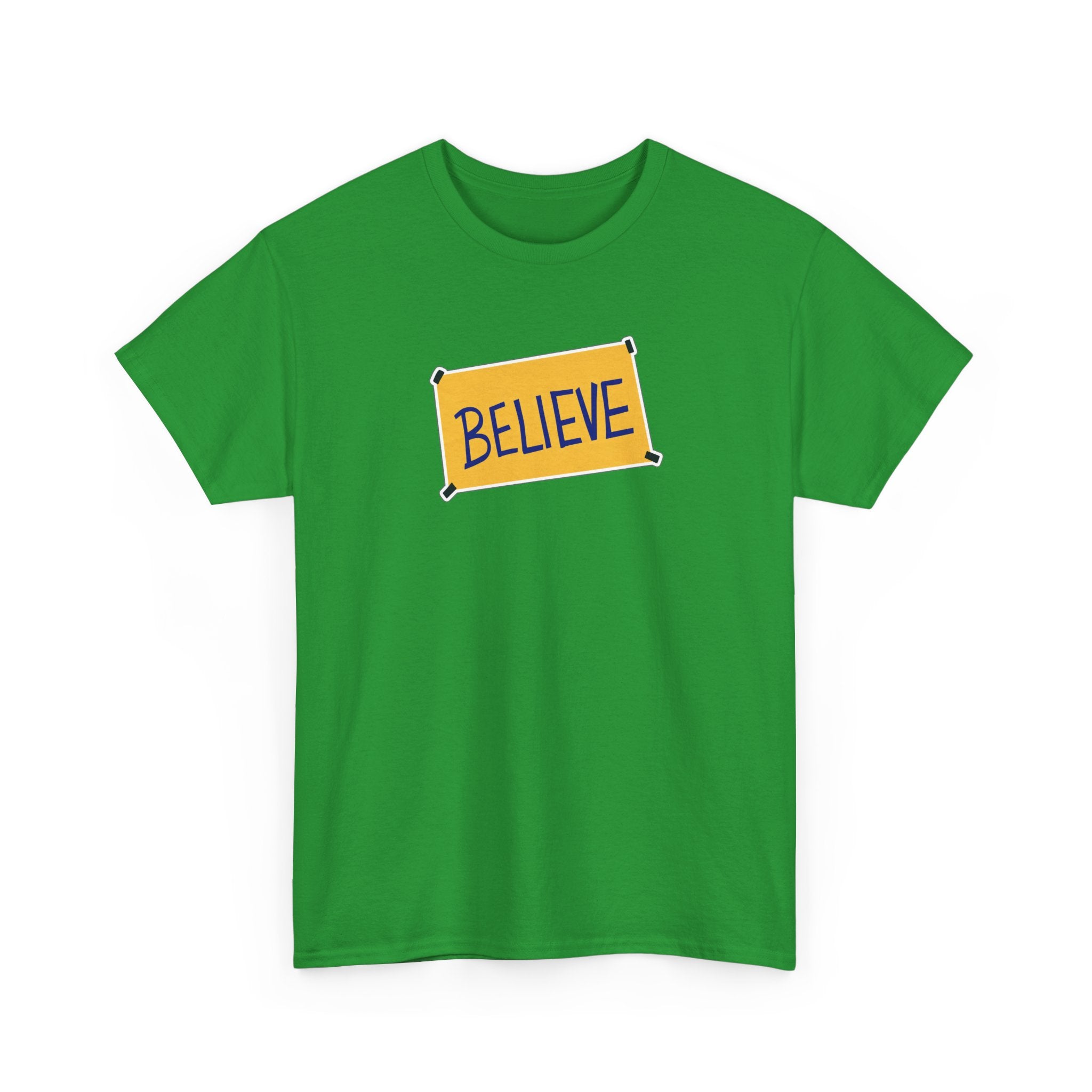 Ted Lasso Inspired Believe Graphic Tee — Inspirational Yellow Patch T-Shirt