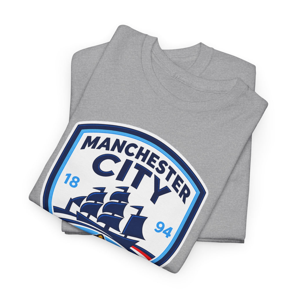 Manchester City Inspired Crest Cotton T-Shirt