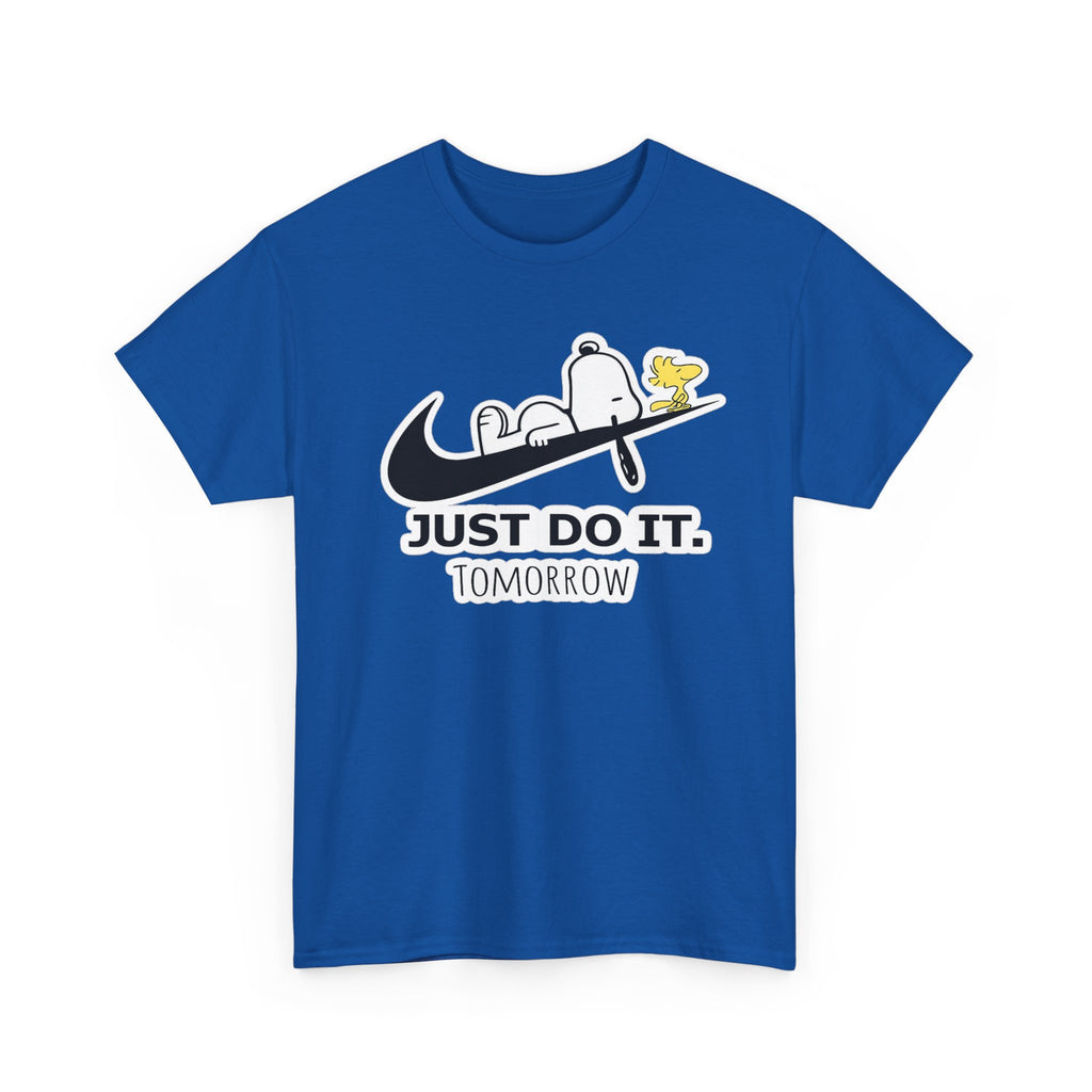Snoopy "Just Do It Tomorrow" Graphic Cotton T-Shirt