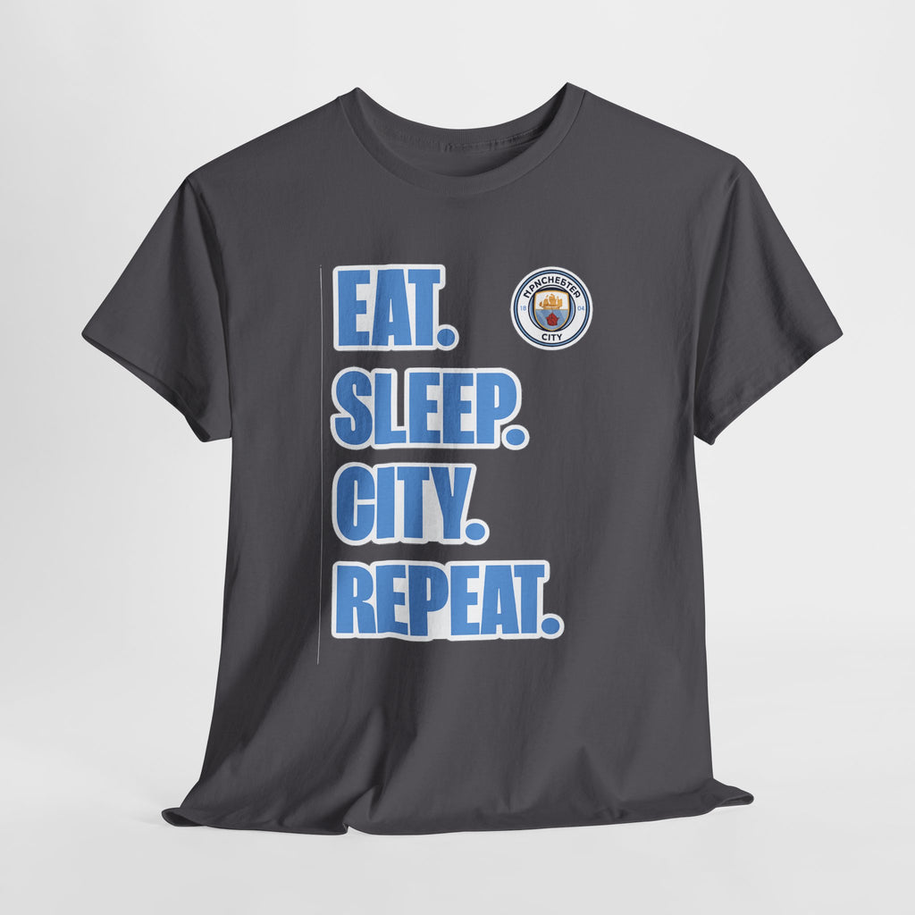 Eat. Sleep. City. Repeat. T‑Shirt — Manchester City Fan Tee